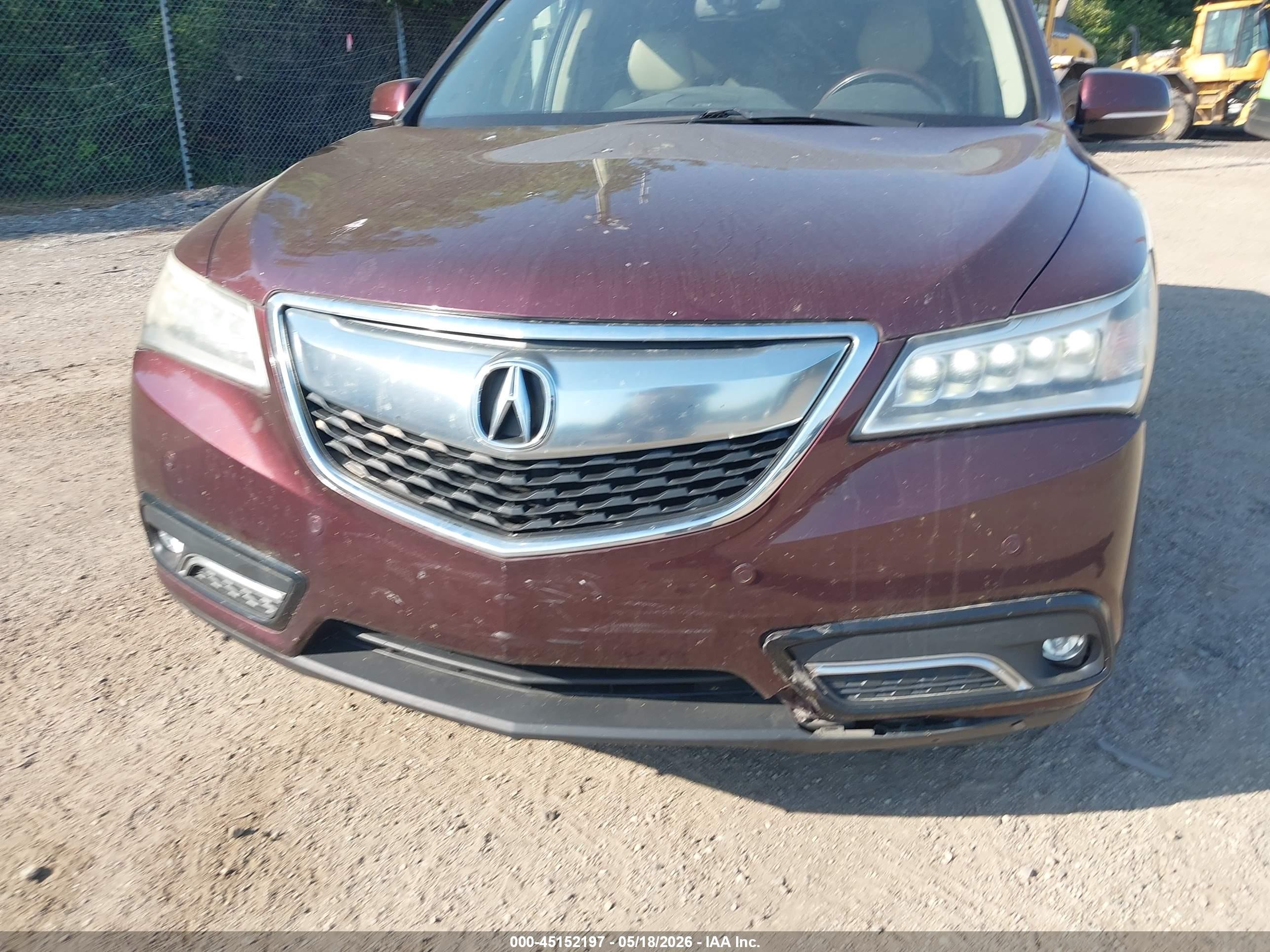 2014 Acura Mdx Advance Pkg W/entertainment Pkg Burgundy vin: 5FRYD3H80EB019240