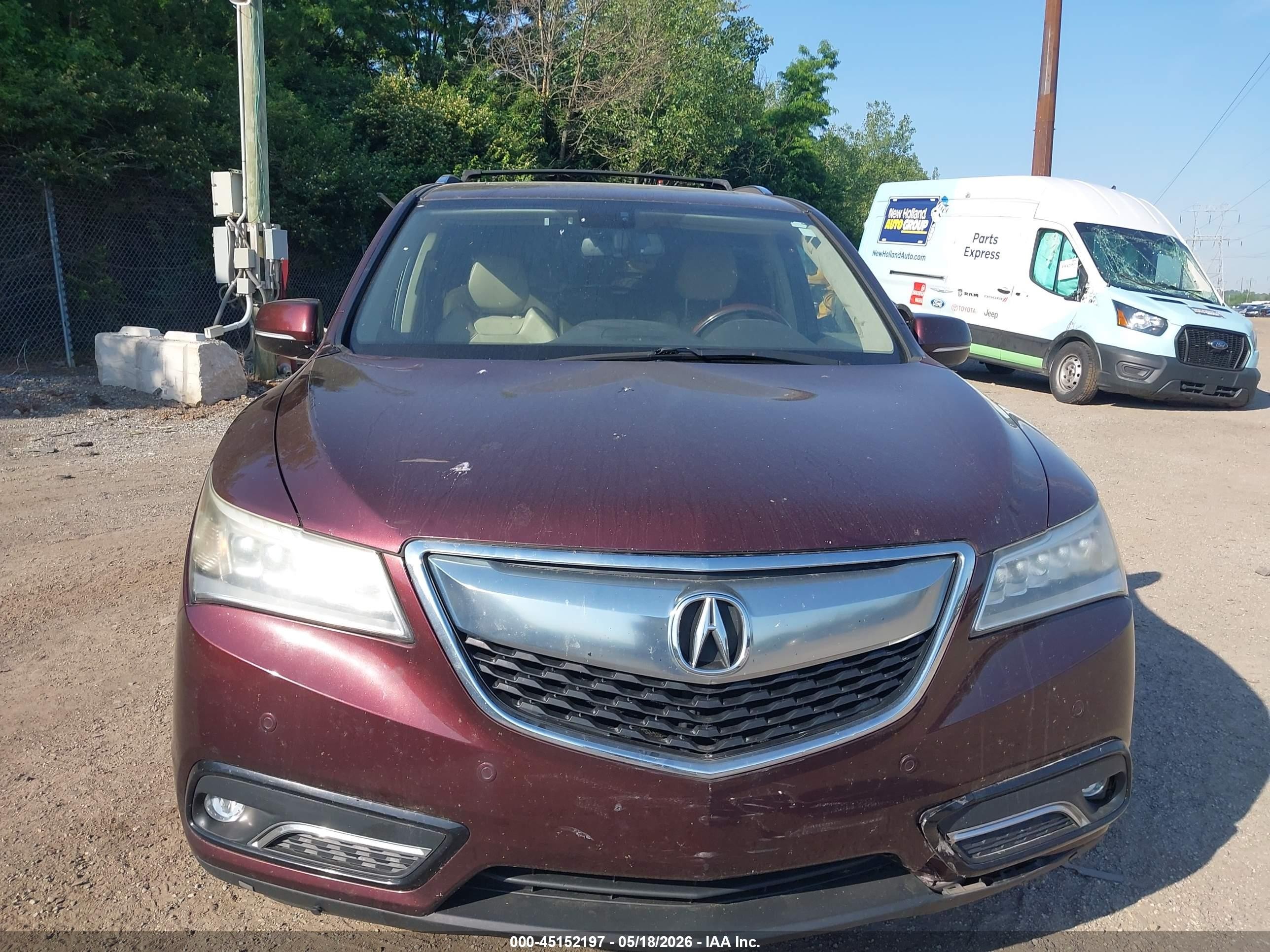 2014 Acura Mdx Advance Pkg W/entertainment Pkg Burgundy vin: 5FRYD3H80EB019240