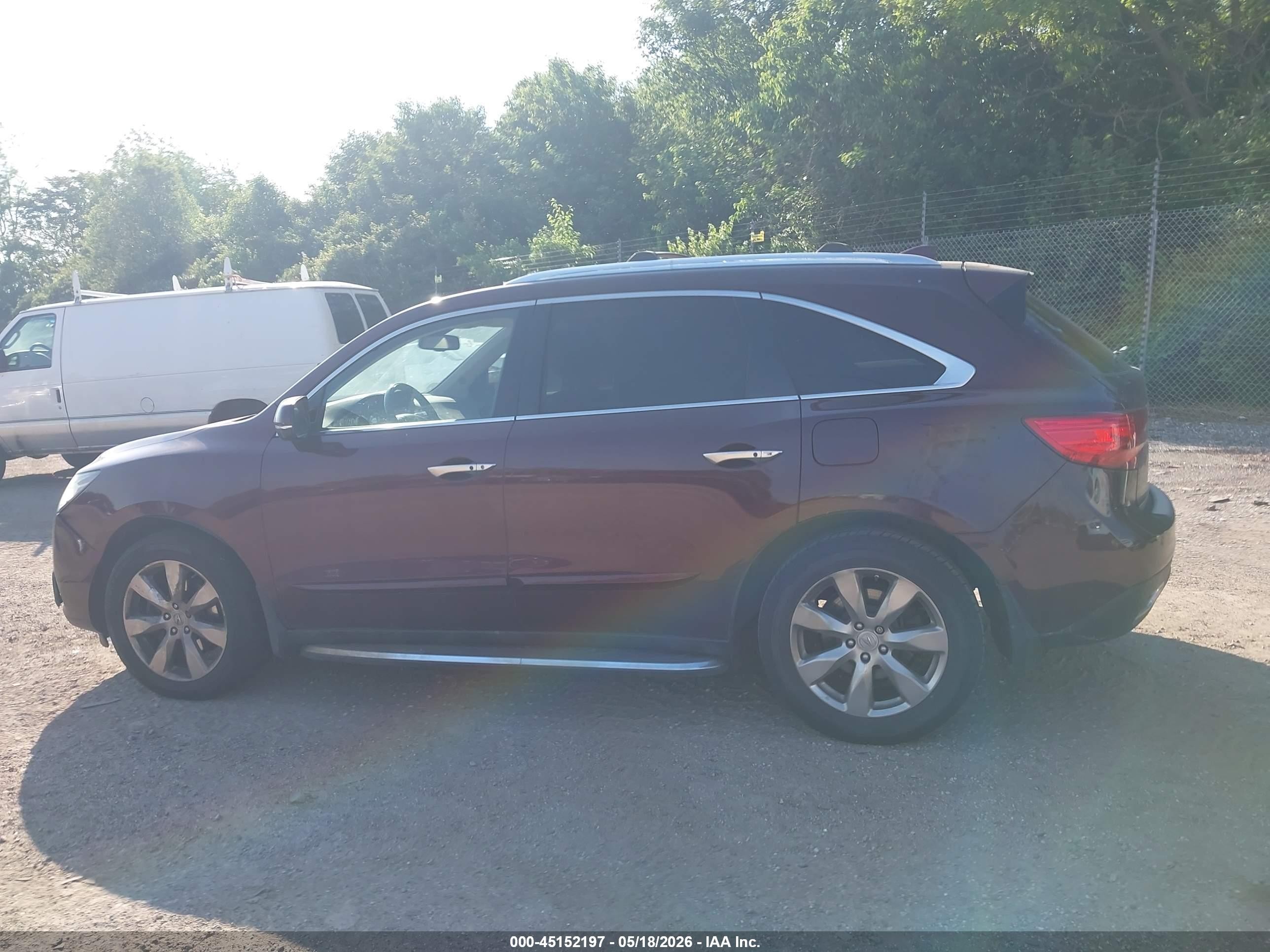 2014 Acura Mdx Advance Pkg W/entertainment Pkg Burgundy vin: 5FRYD3H80EB019240