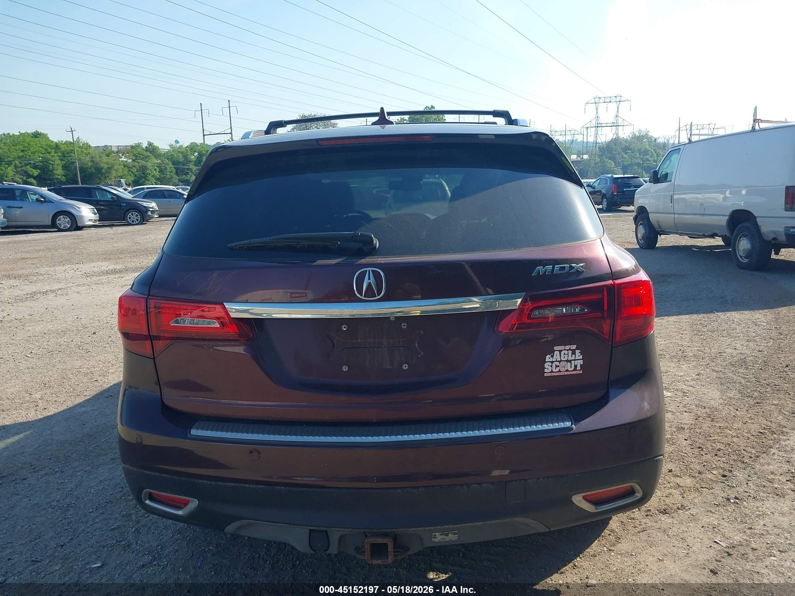 2014 Acura Mdx Advance Pkg W/entertainment Pkg Burgundy vin: 5FRYD3H80EB019240