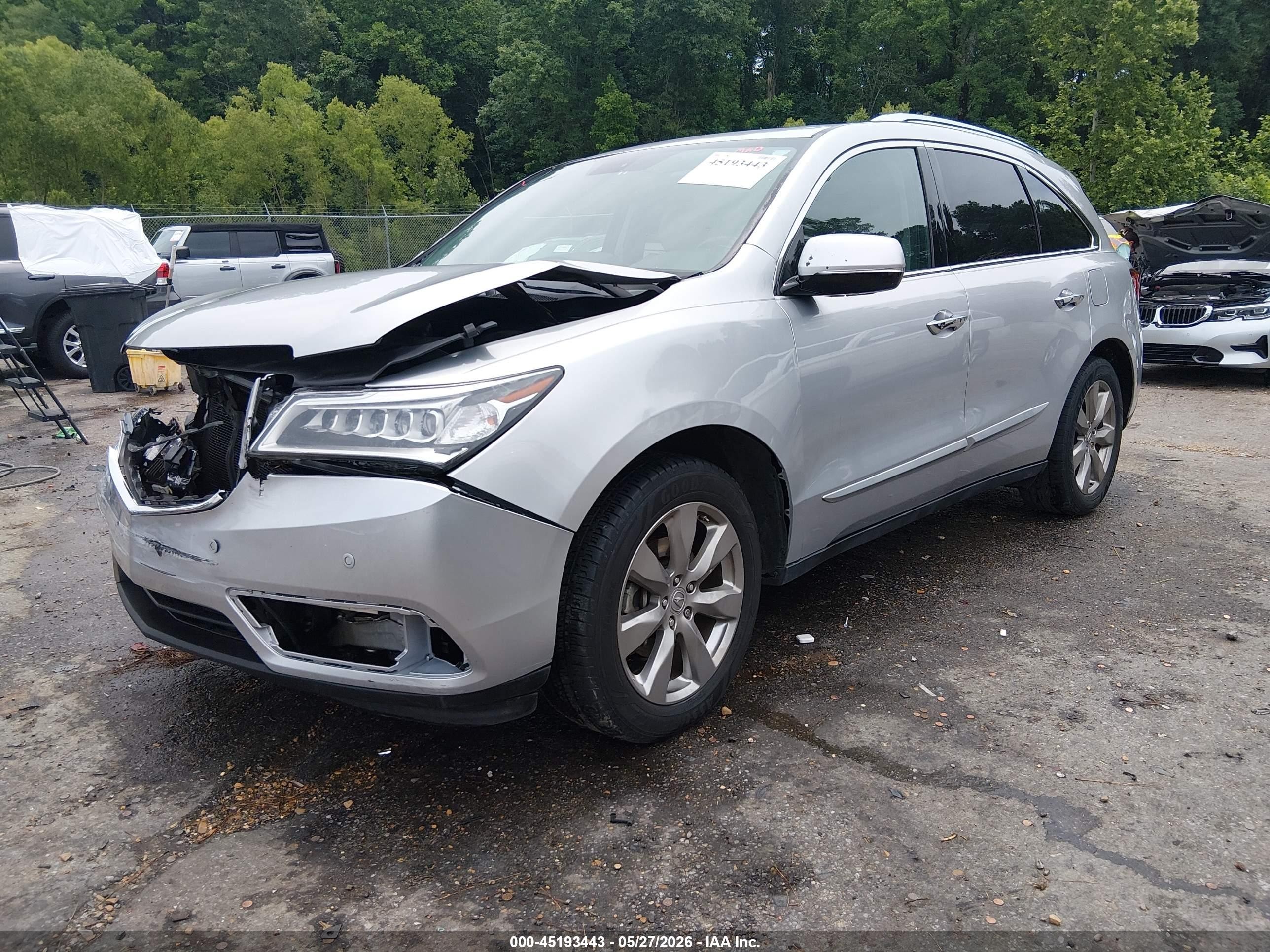 2014 Acura Mdx Advance Pkg W/entertainment Pkg Серебряный vin: 5FRYD3H82EB013875