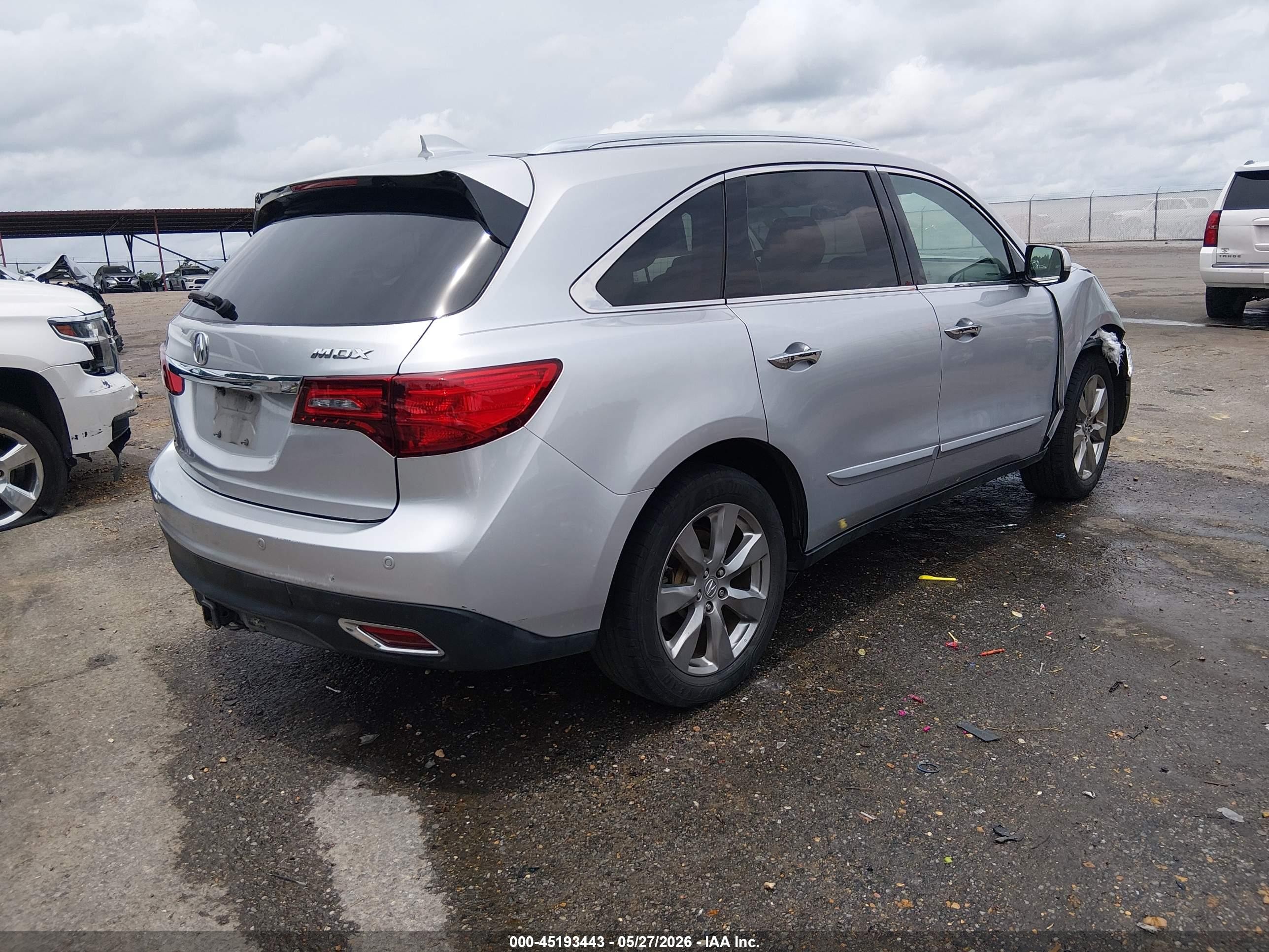 2014 Acura Mdx Advance Pkg W/entertainment Pkg Серебряный vin: 5FRYD3H82EB013875