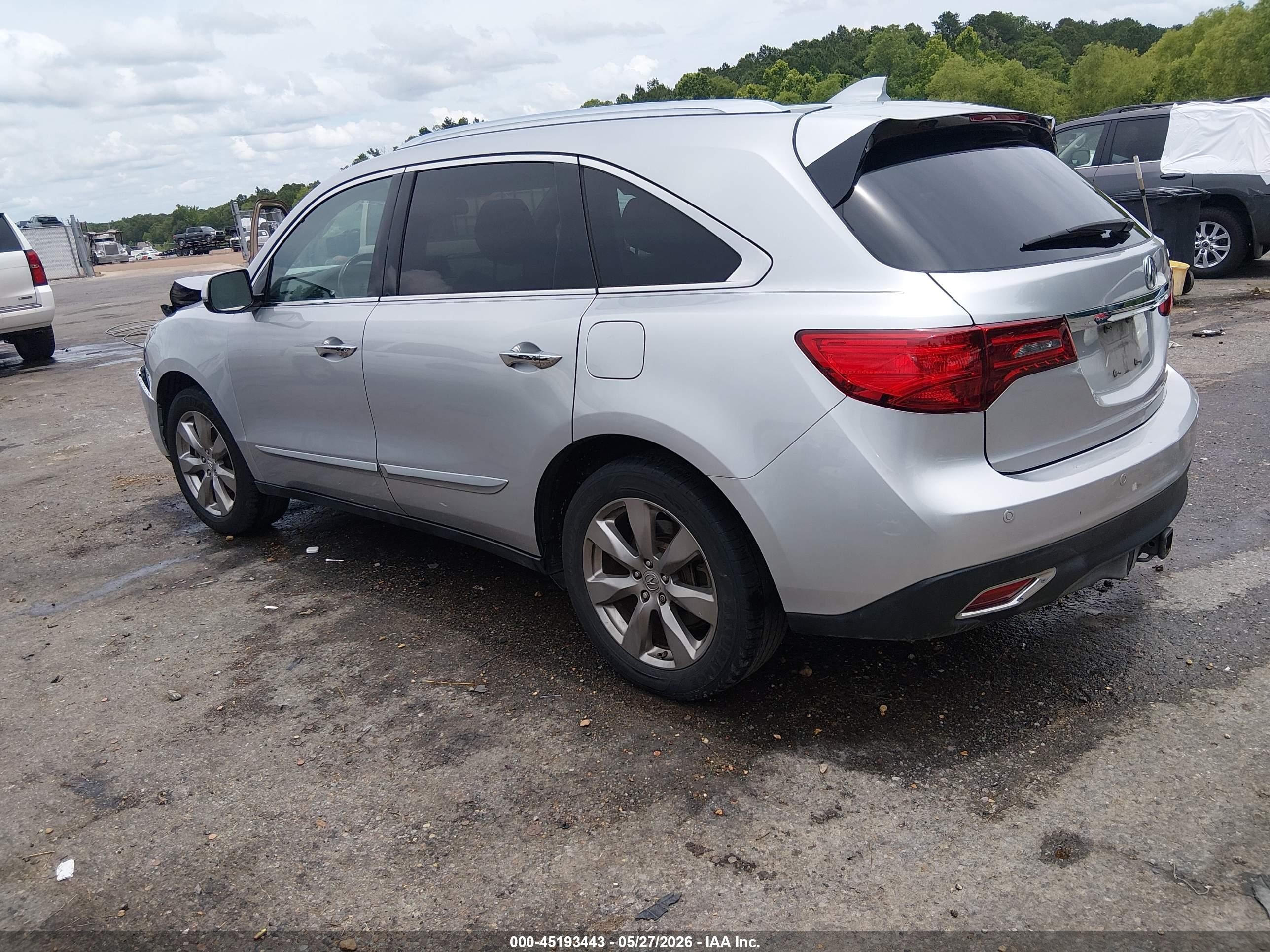 2014 Acura Mdx Advance Pkg W/entertainment Pkg Серебряный vin: 5FRYD3H82EB013875