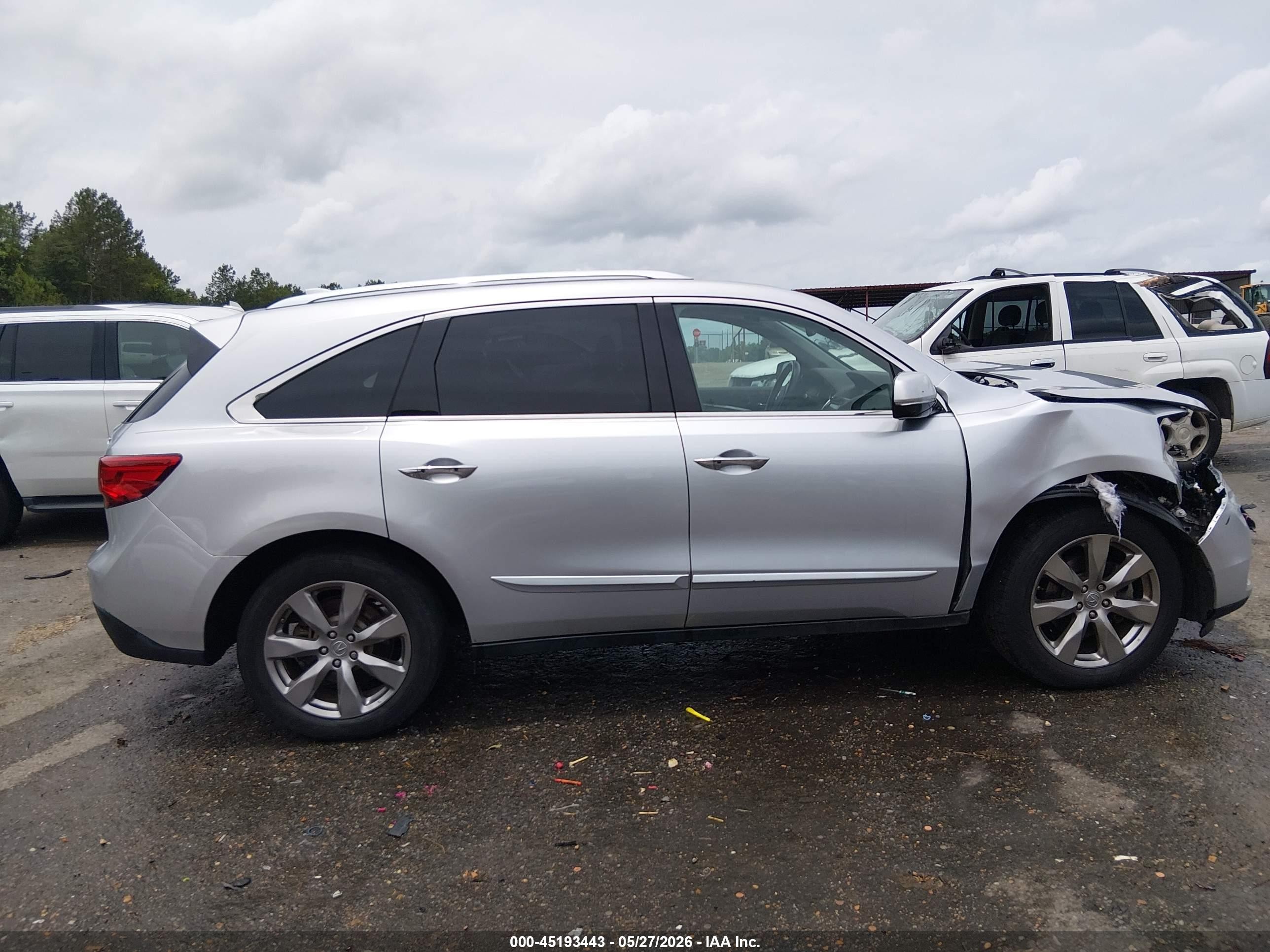 2014 Acura Mdx Advance Pkg W/entertainment Pkg Серебряный vin: 5FRYD3H82EB013875