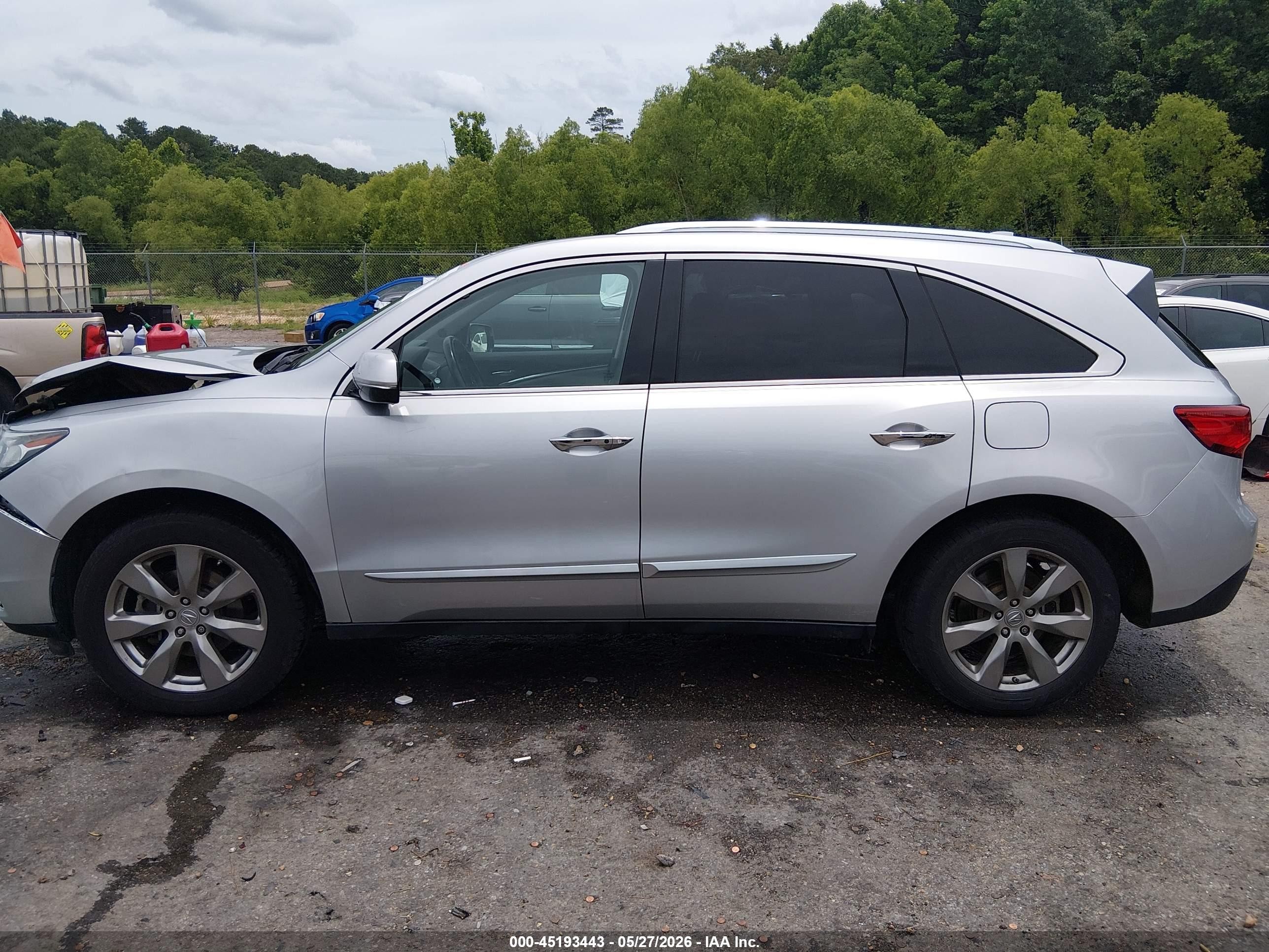 2014 Acura Mdx Advance Pkg W/entertainment Pkg Серебряный vin: 5FRYD3H82EB013875