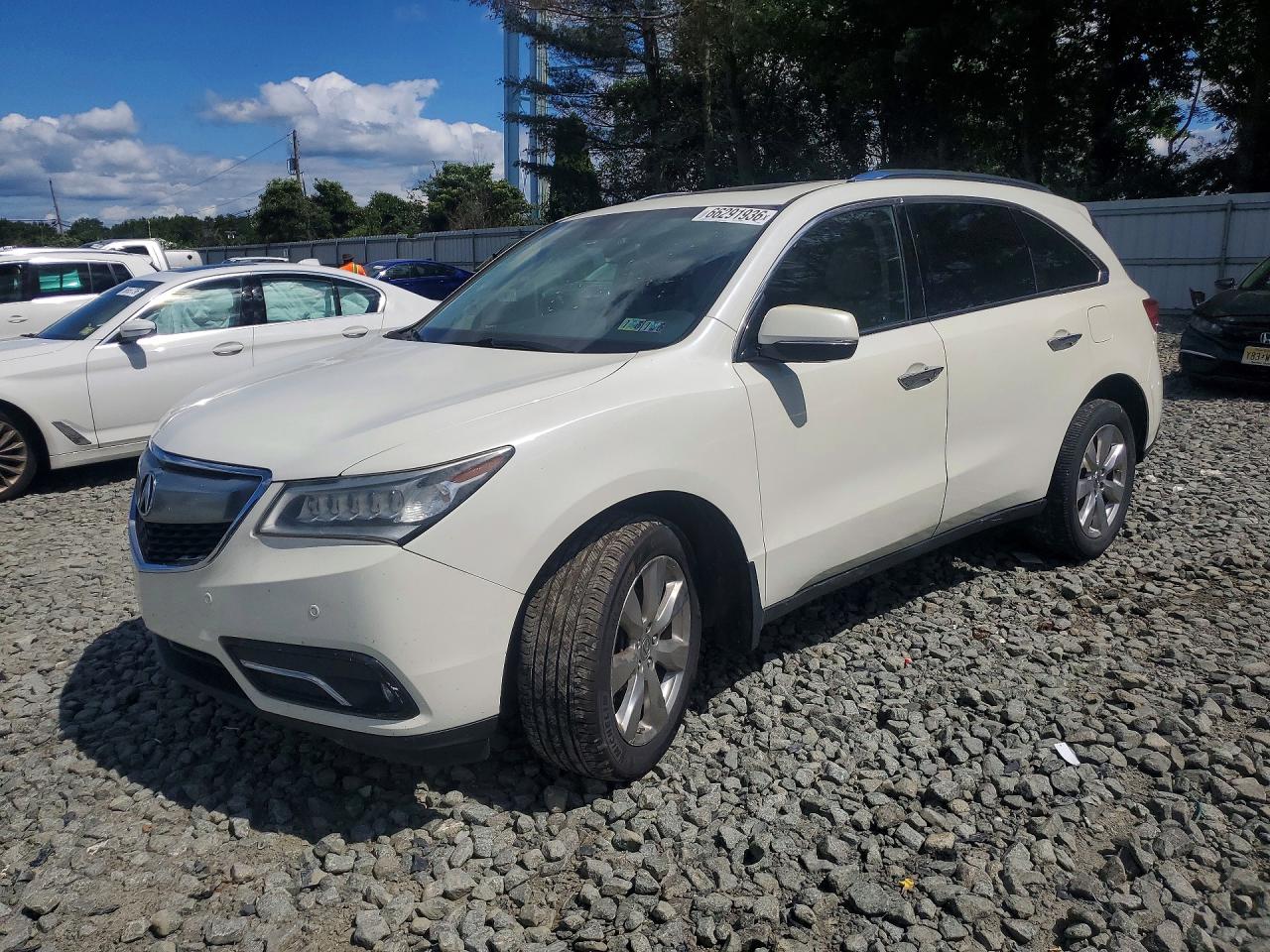 2014 Acura Mdx Advance White vin: 5FRYD3H82EB020406