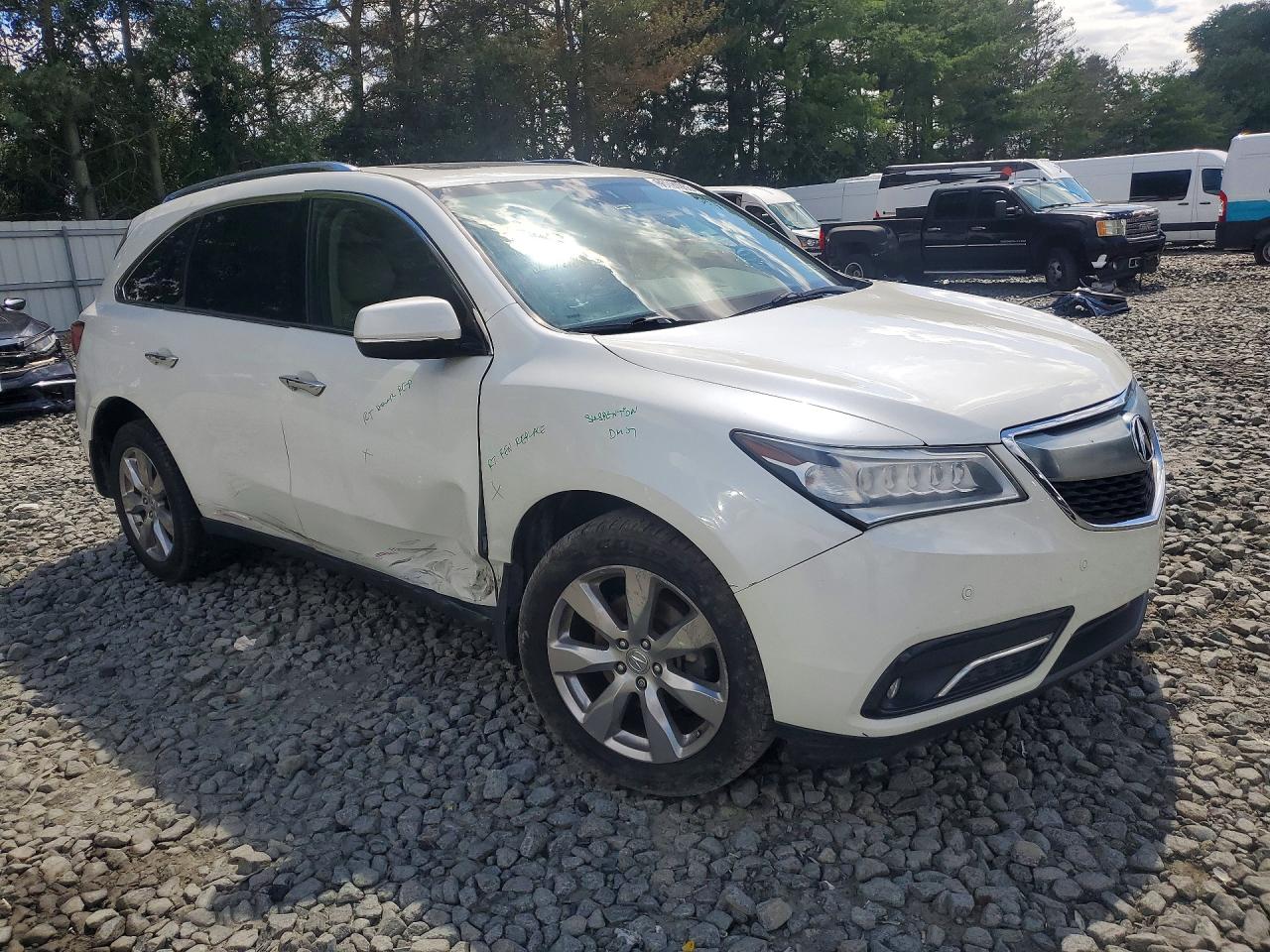 2014 Acura Mdx Advance White vin: 5FRYD3H82EB020406