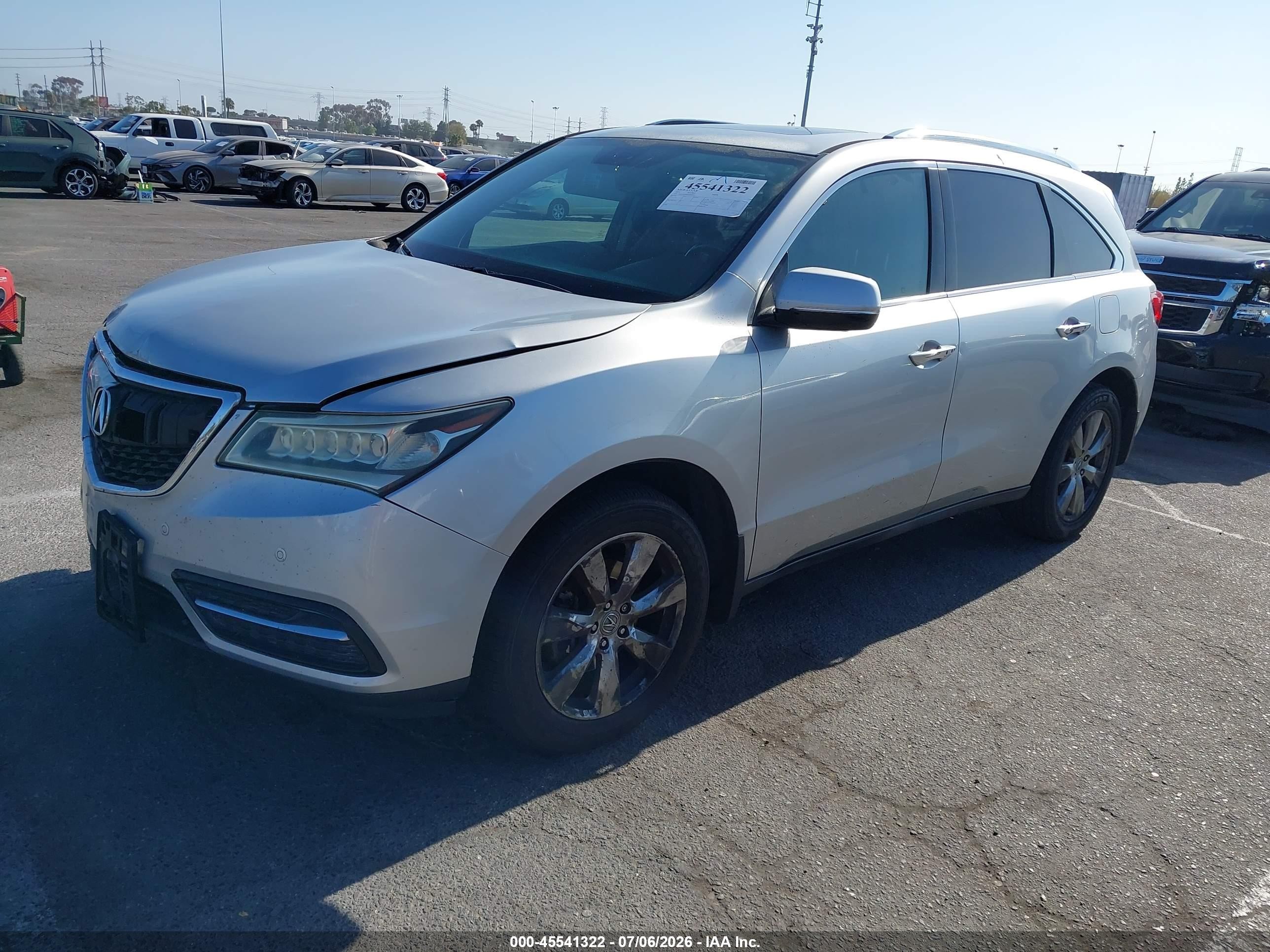 2014 Acura Mdx Advance Pkg W/entertainment Pkg Silver vin: 5FRYD3H83EB006093