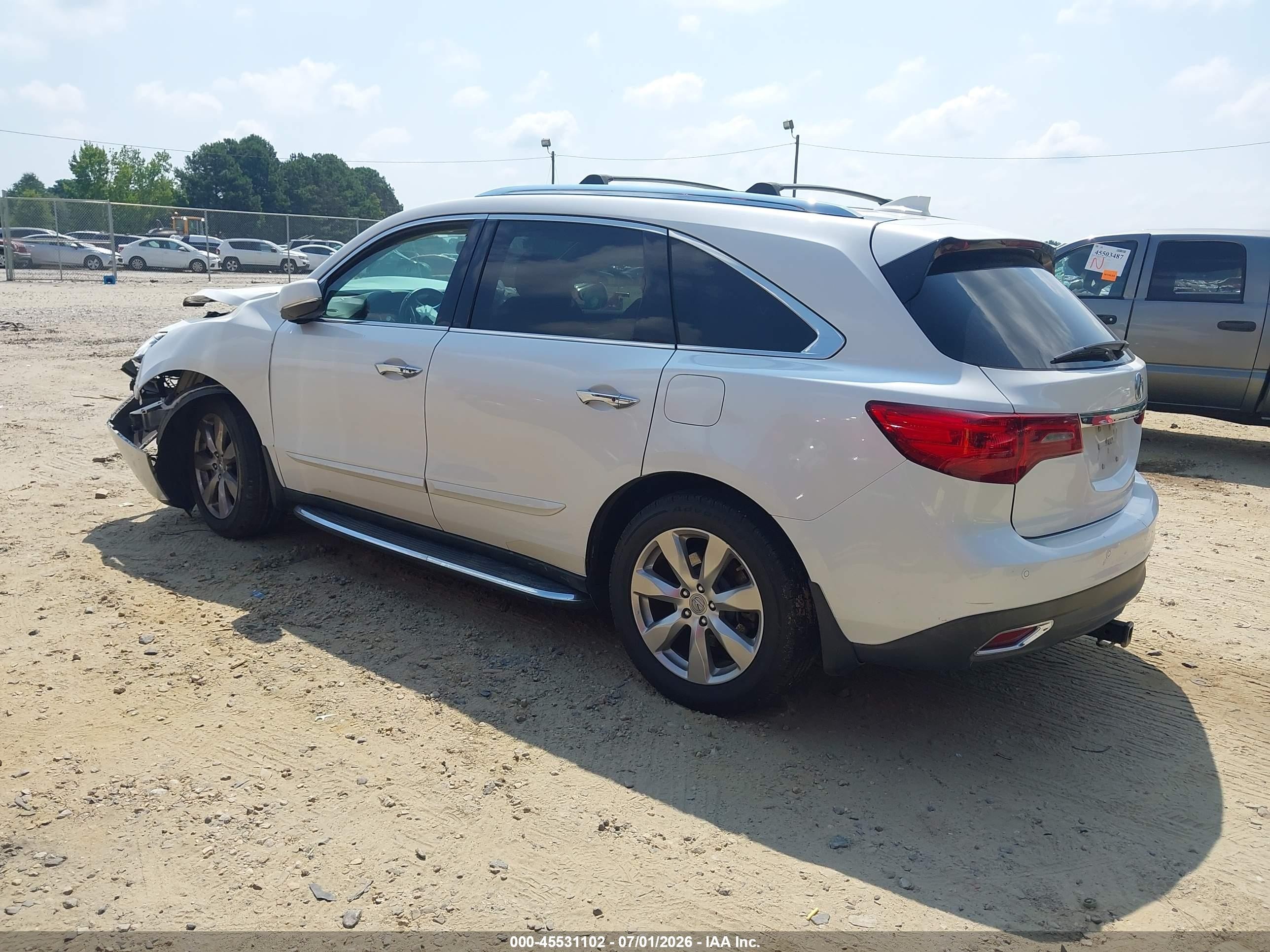 2014 Acura Mdx Advance Pkg W/entertainment Pkg White vin: 5FRYD3H84EB003963