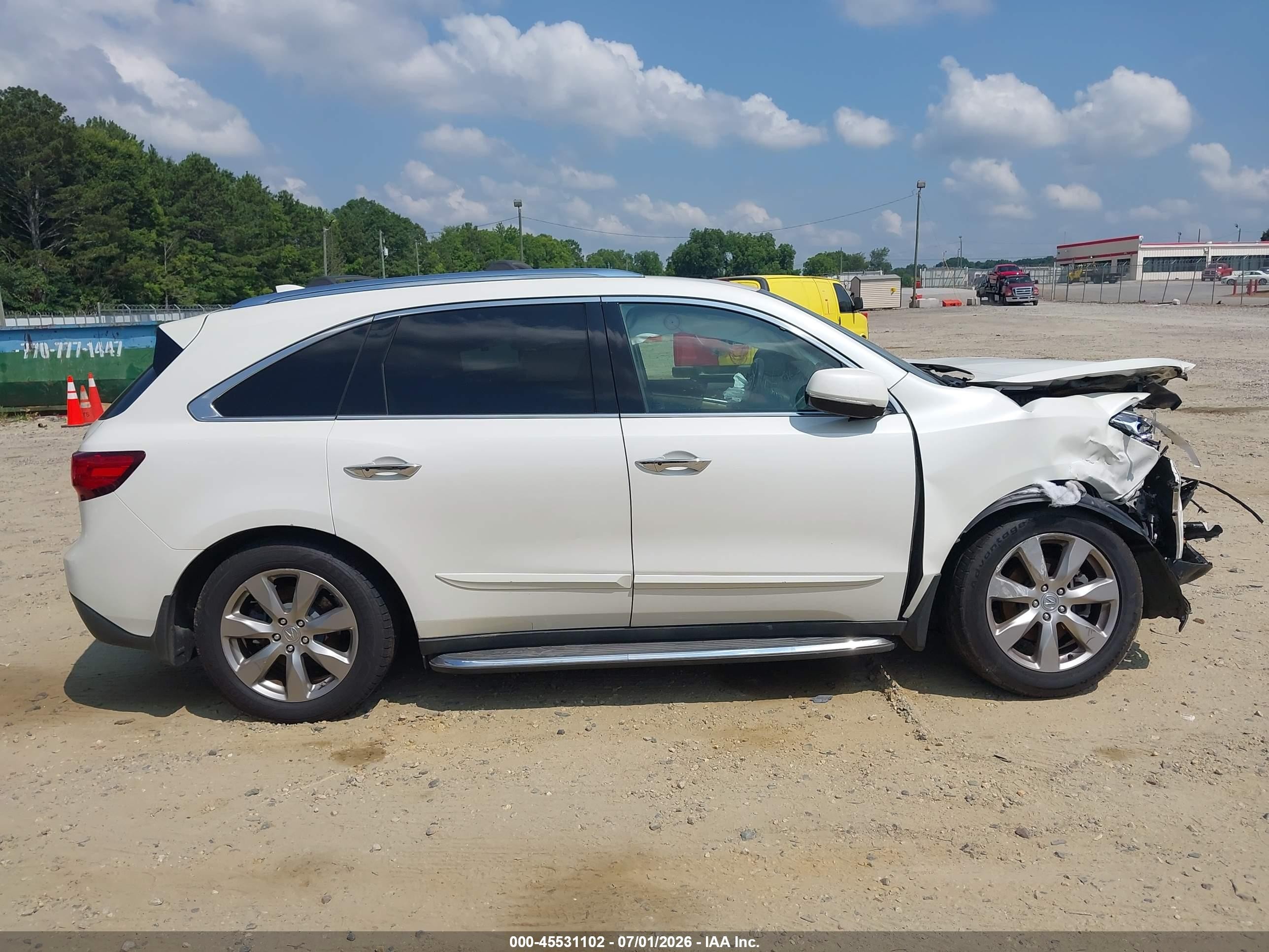 2014 Acura Mdx Advance Pkg W/entertainment Pkg White vin: 5FRYD3H84EB003963