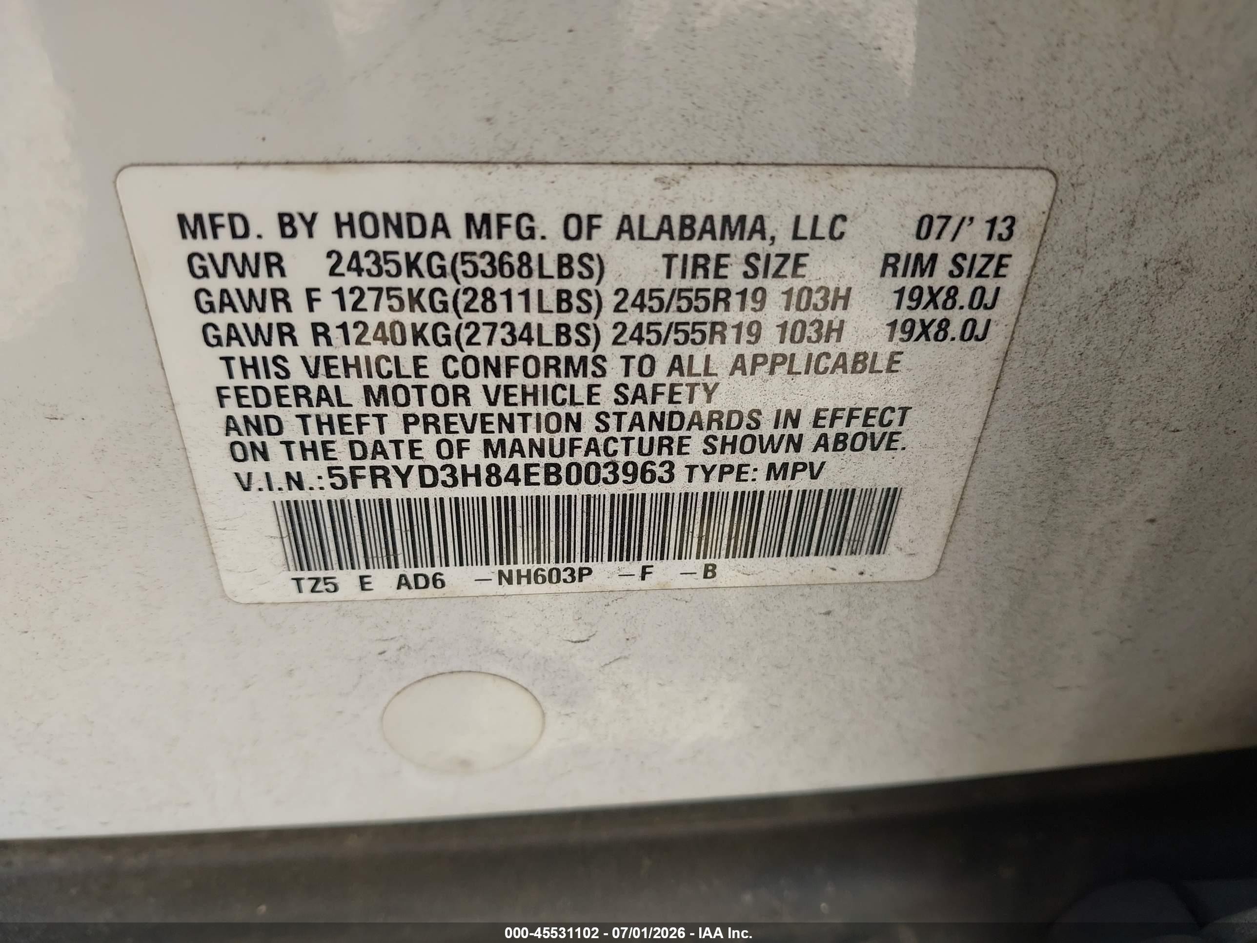 2014 Acura Mdx Advance Pkg W/entertainment Pkg White vin: 5FRYD3H84EB003963
