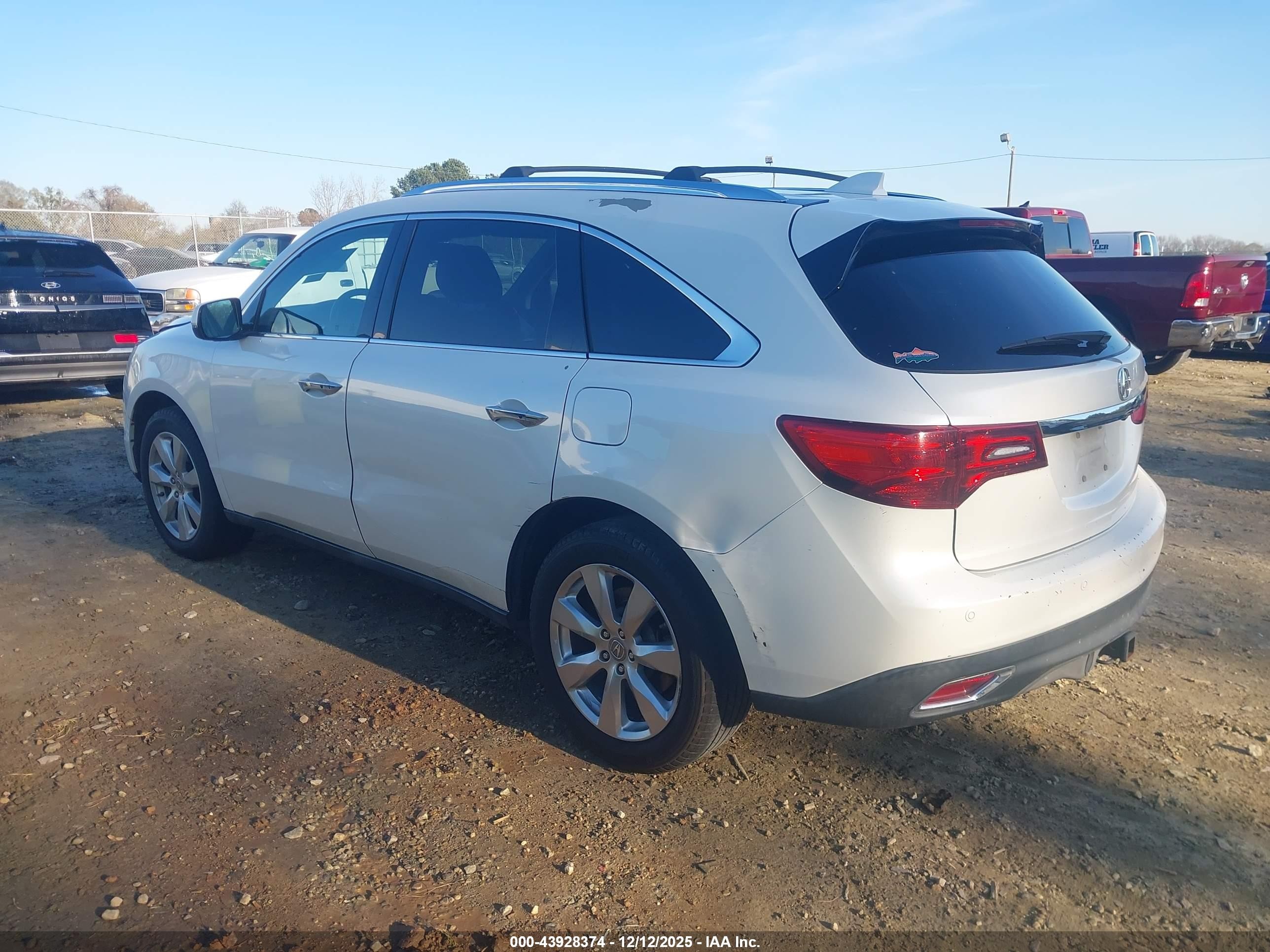 2014 Acura Mdx Advance Pkg W/entertainment Pkg White vin: 5FRYD3H84EB017426