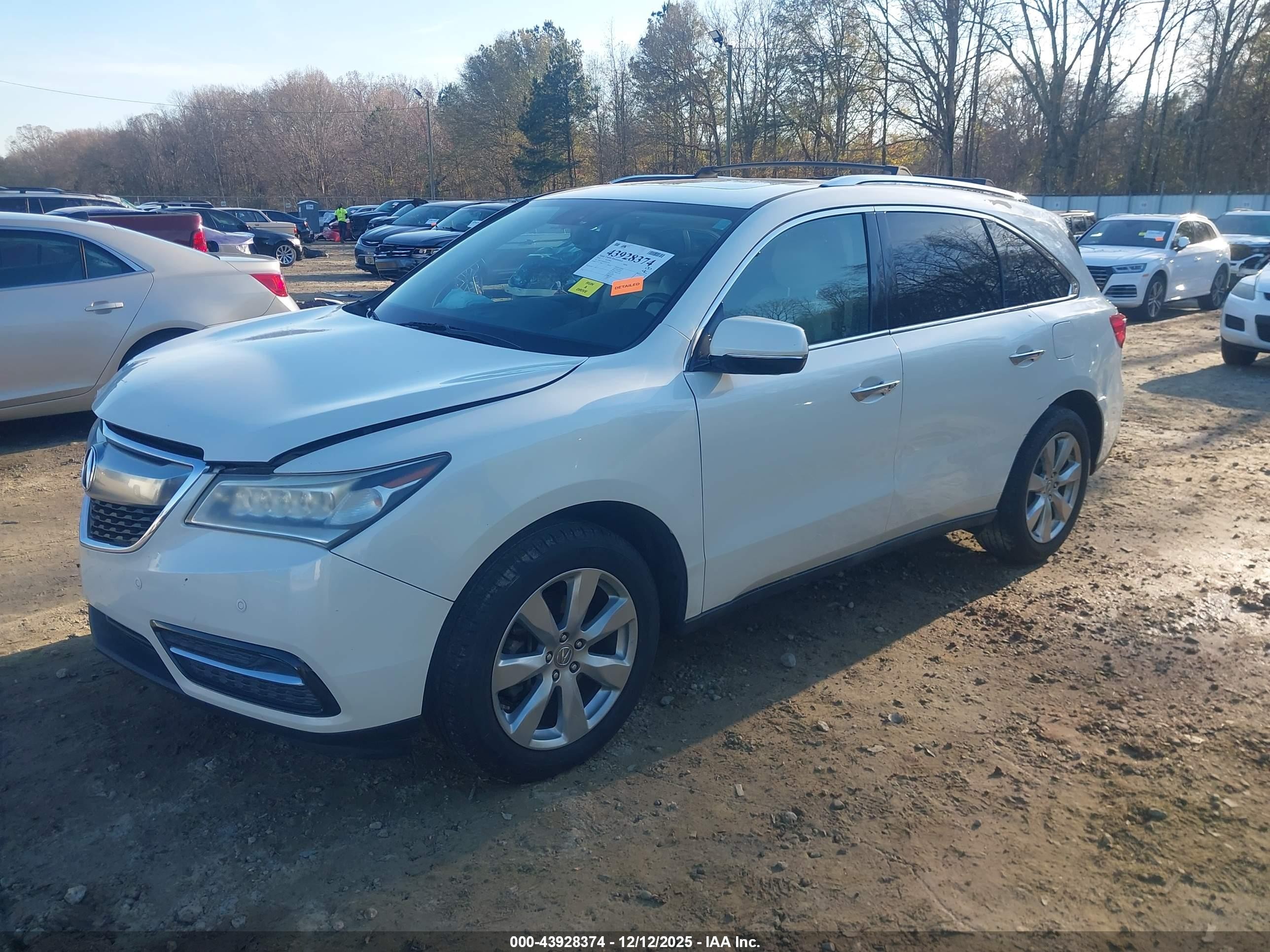 2014 Acura Mdx Advance Pkg W/entertainment Pkg White vin: 5FRYD3H84EB017426