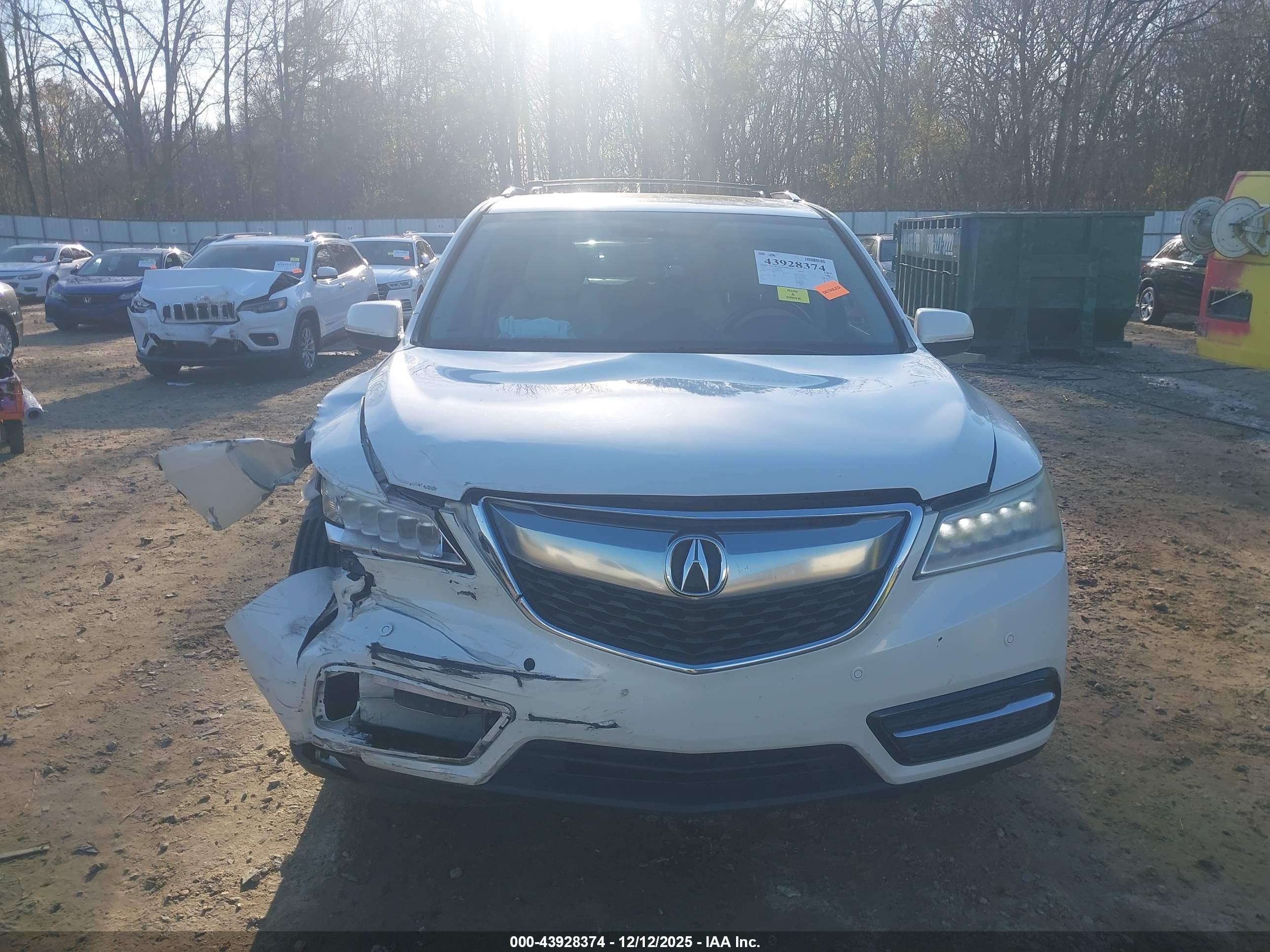 2014 Acura Mdx Advance Pkg W/entertainment Pkg White vin: 5FRYD3H84EB017426
