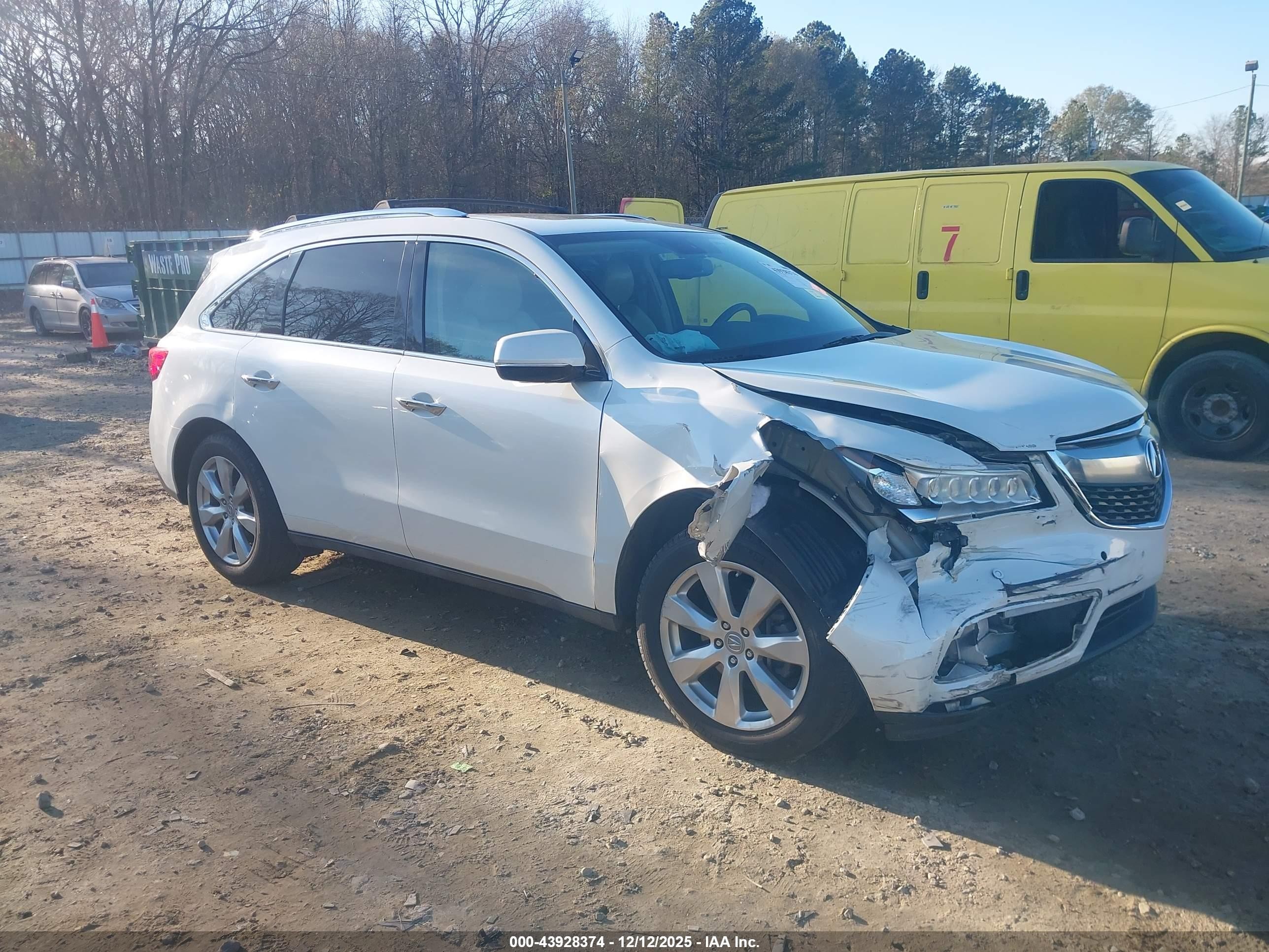 2014 Acura Mdx Advance Pkg W/entertainment Pkg White vin: 5FRYD3H84EB017426
