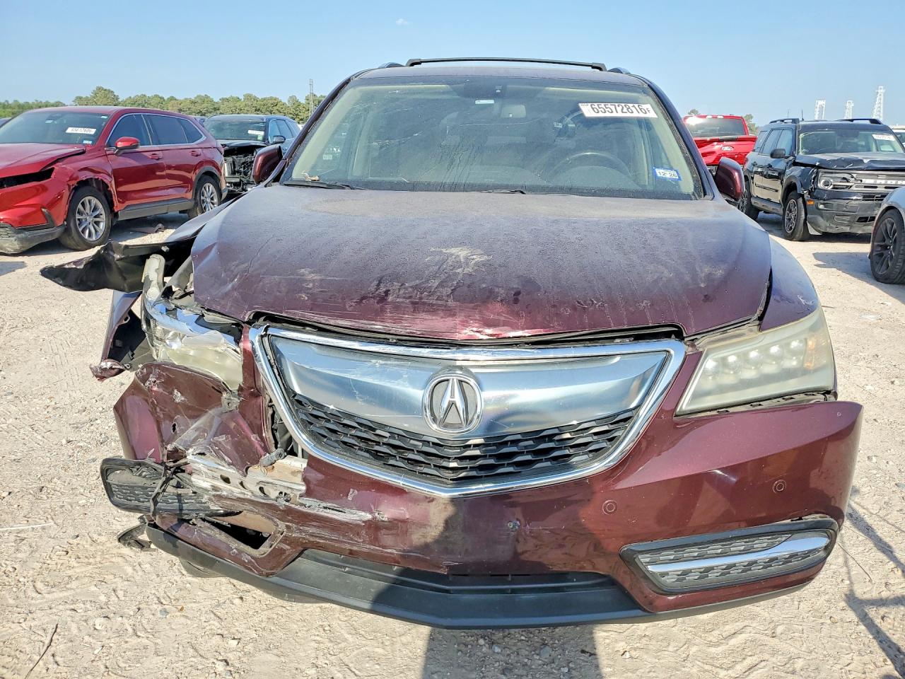 2015 Acura Mdx Advance Maroon vin: 5FRYD3H86FB002279