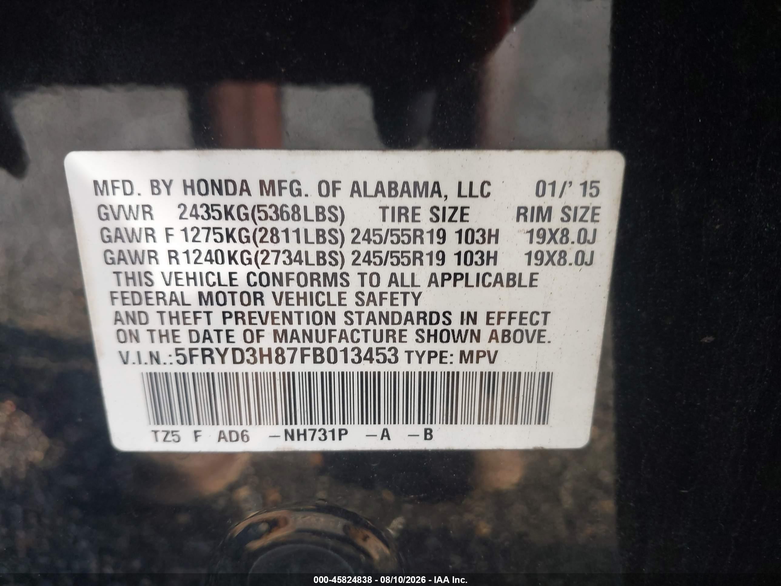 2015 Acura Mdx Advance Pkg W/entertainment Pkg Black vin: 5FRYD3H87FB013453