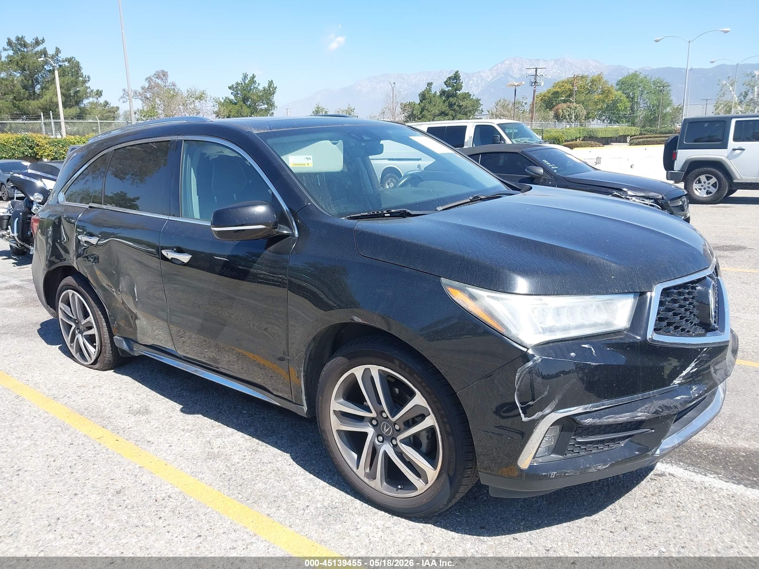 2017 Acura Mdx Advance Package Черный vin: 5FRYD3H89HB014378