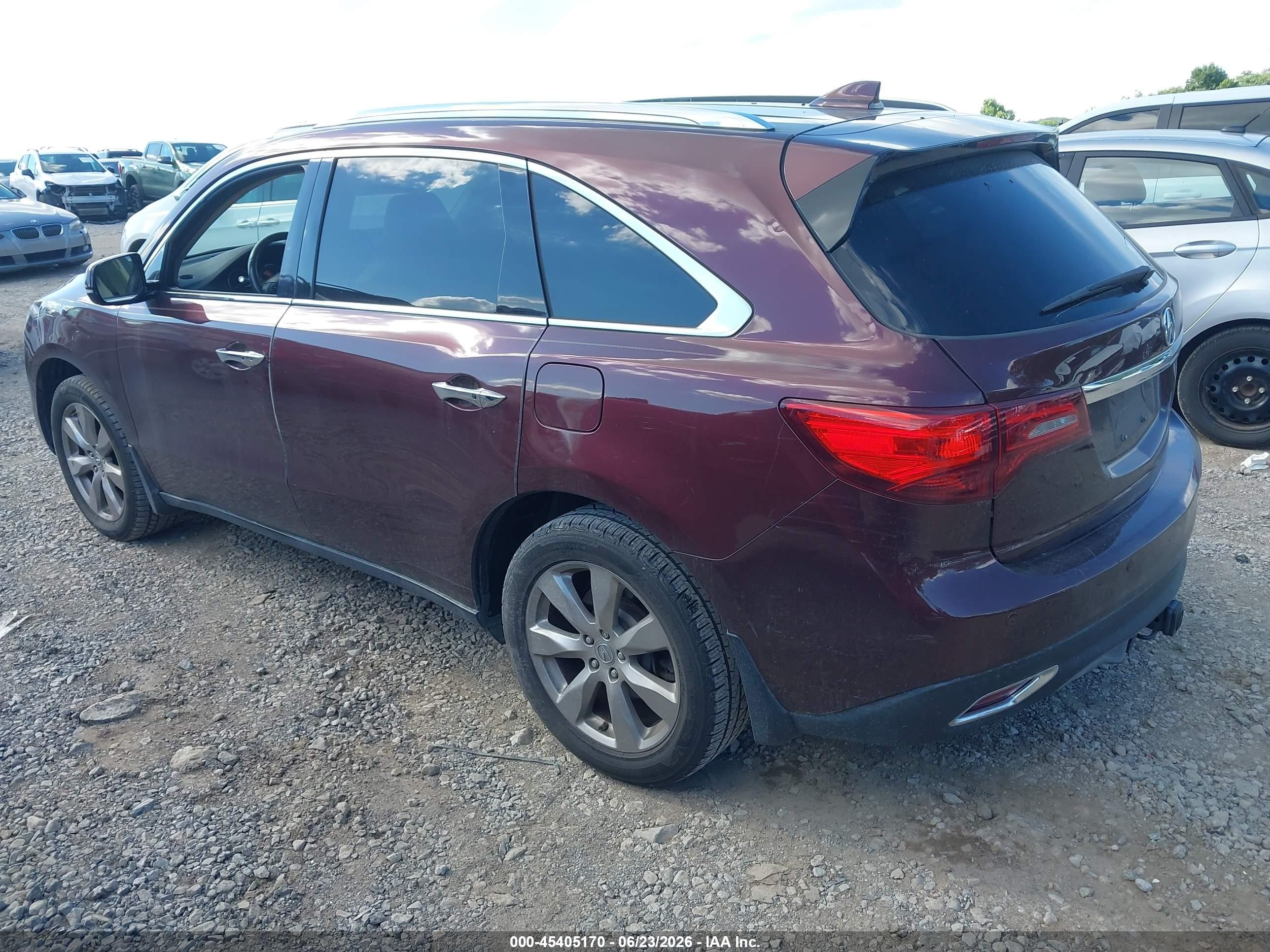 2014 Acura Mdx Advance Pkg W/entertainment Pkg Maroon vin: 5FRYD3H8XEB013381