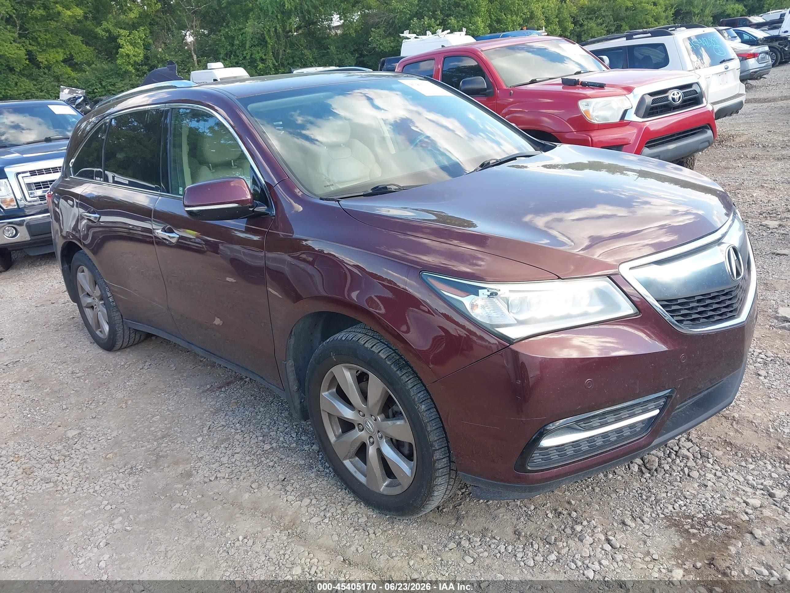 2014 Acura Mdx Advance Pkg W/entertainment Pkg Maroon vin: 5FRYD3H8XEB013381