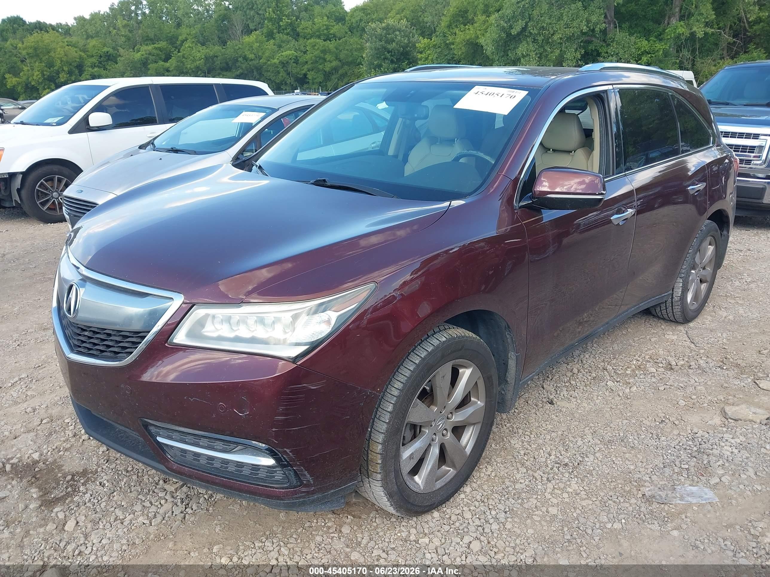 2014 Acura Mdx Advance Pkg W/entertainment Pkg Maroon vin: 5FRYD3H8XEB013381