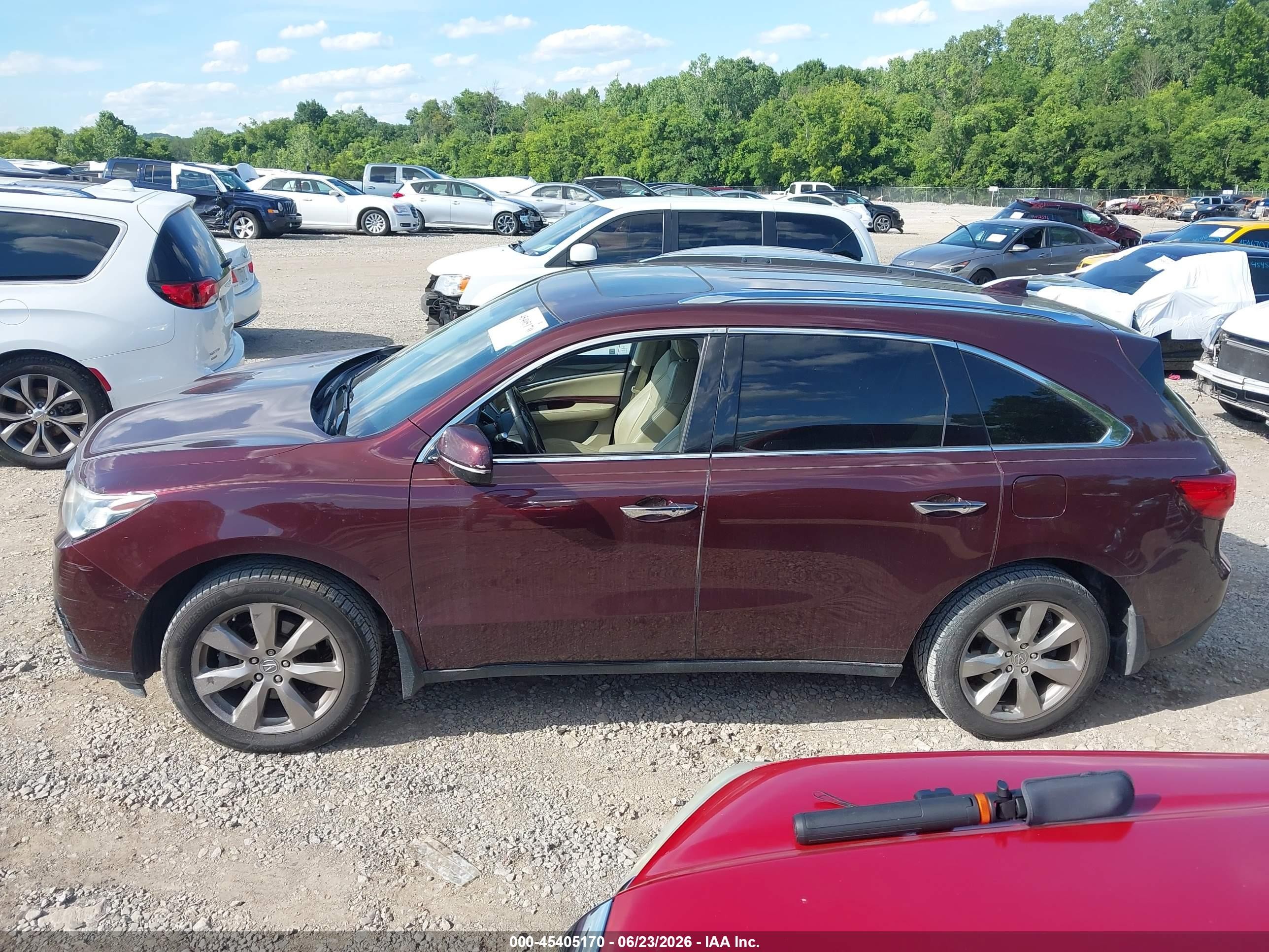 2014 Acura Mdx Advance Pkg W/entertainment Pkg Maroon vin: 5FRYD3H8XEB013381