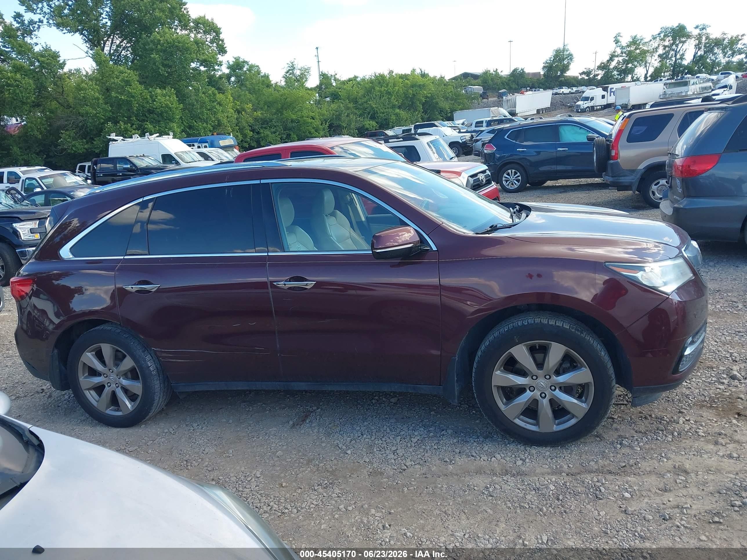 2014 Acura Mdx Advance Pkg W/entertainment Pkg Maroon vin: 5FRYD3H8XEB013381
