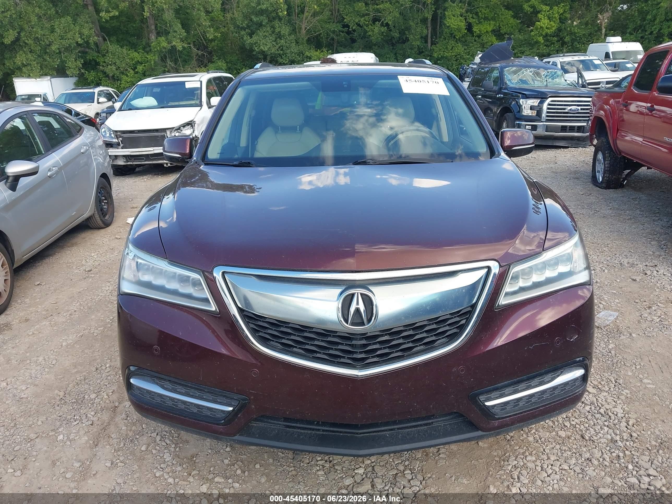 2014 Acura Mdx Advance Pkg W/entertainment Pkg Maroon vin: 5FRYD3H8XEB013381