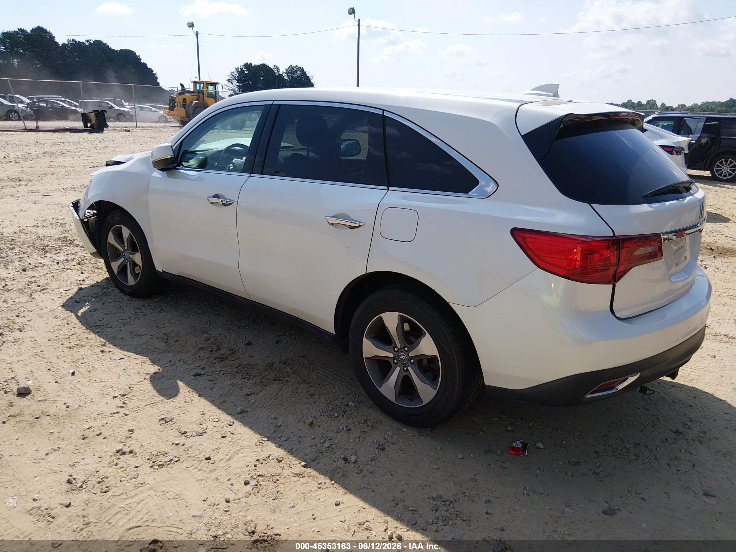 2014 Acura Mdx   White vin: 5FRYD4H20EB014699