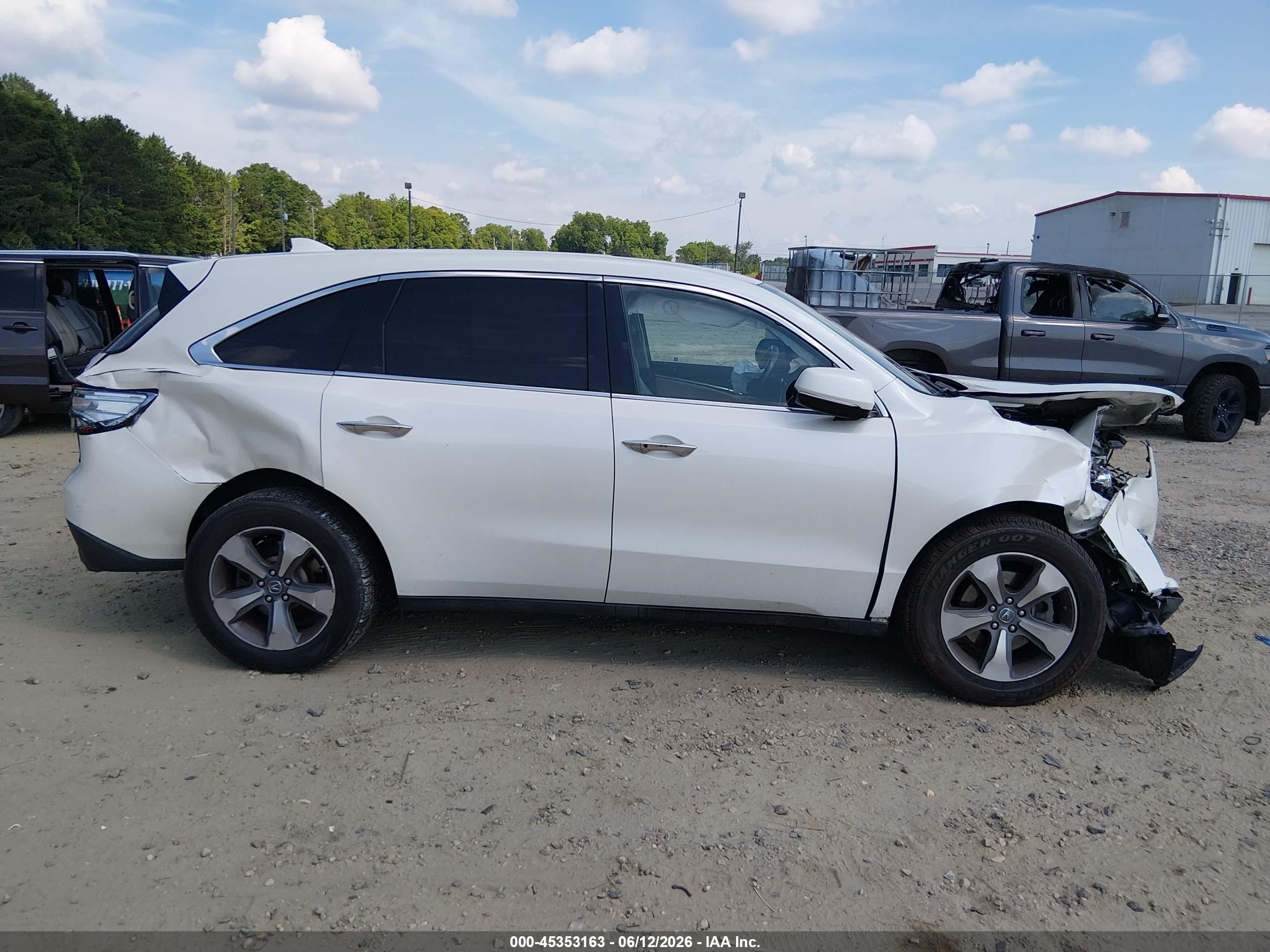 2014 Acura Mdx   White vin: 5FRYD4H20EB014699