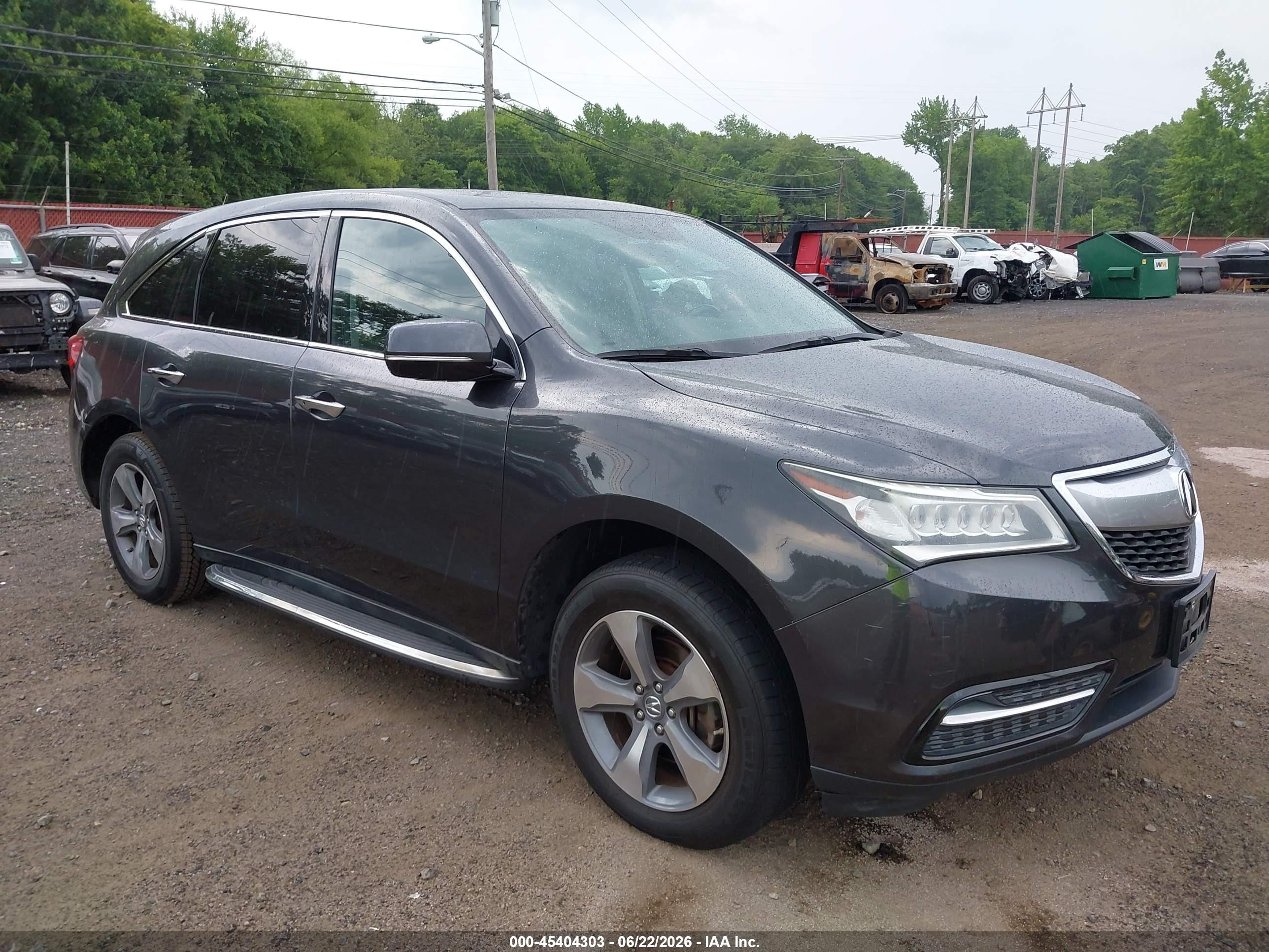 2014 Acura Mdx   Gray vin: 5FRYD4H21EB013738