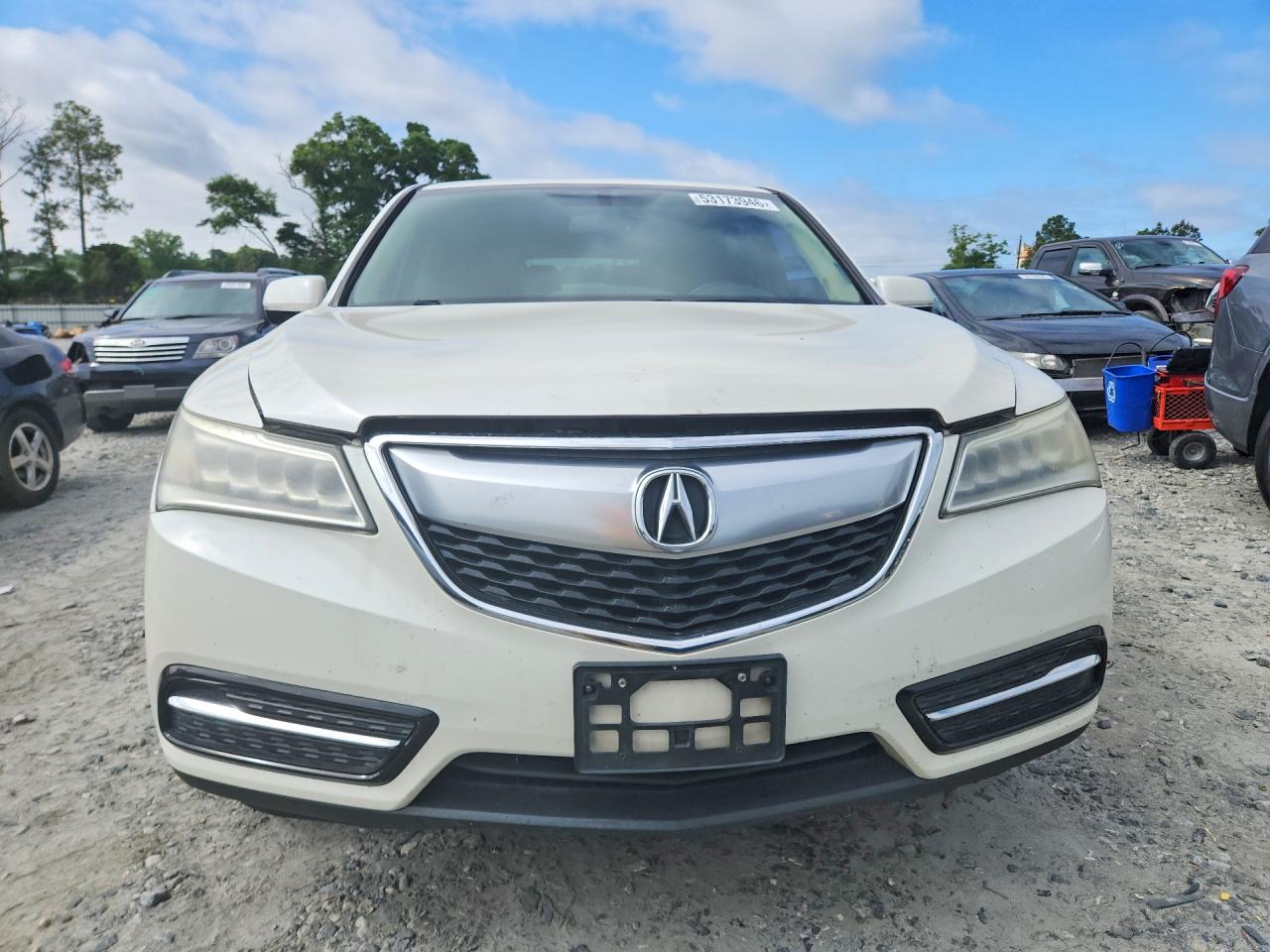 2014 Acura Mdx White vin: 5FRYD4H21EB014193