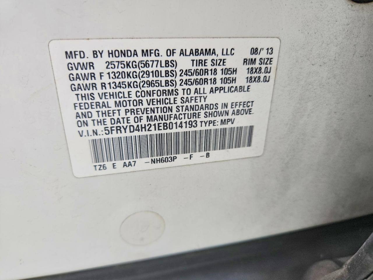 2014 Acura Mdx White vin: 5FRYD4H21EB014193