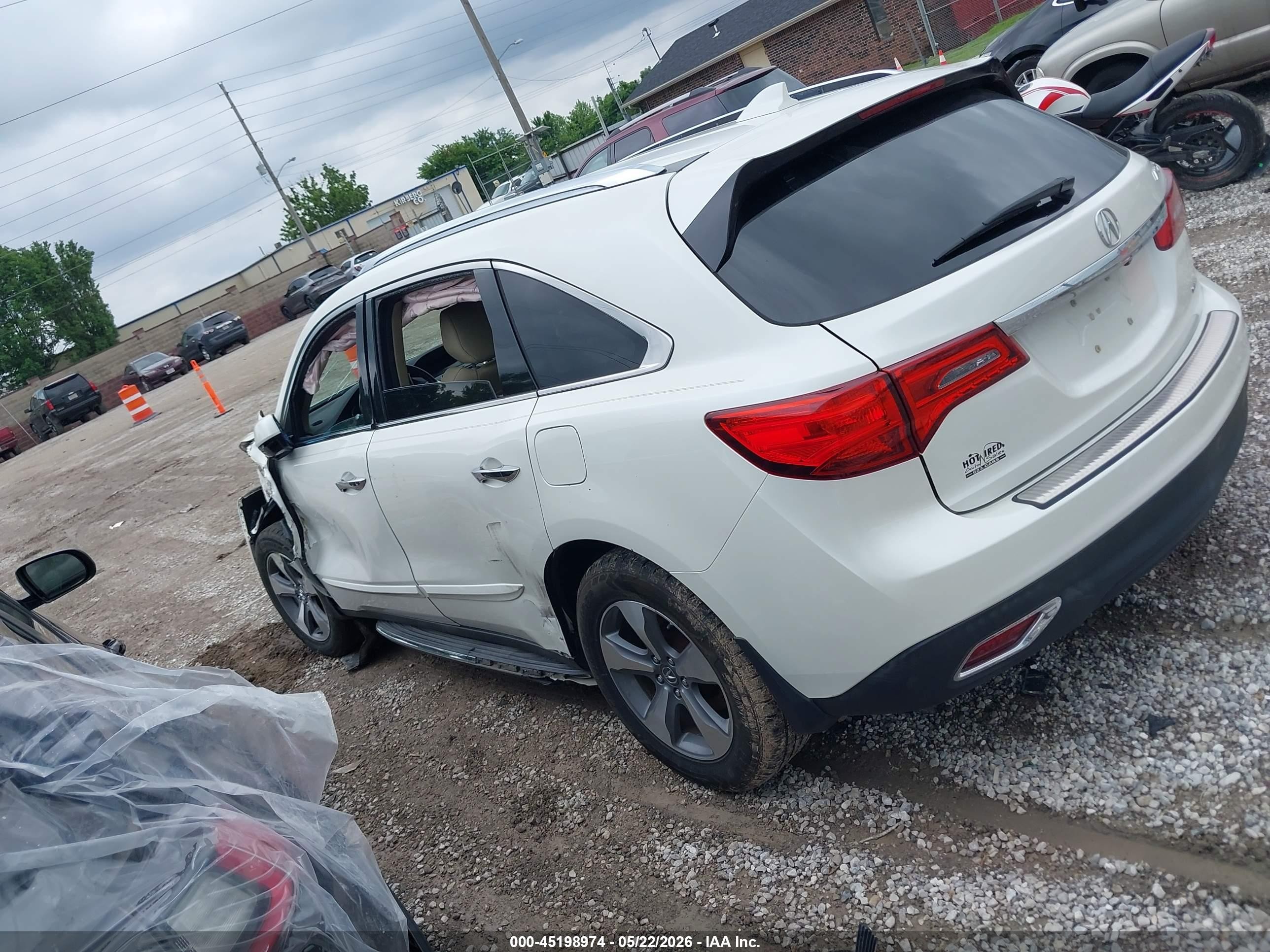 2014 Acura Mdx White vin: 5FRYD4H21EB023556