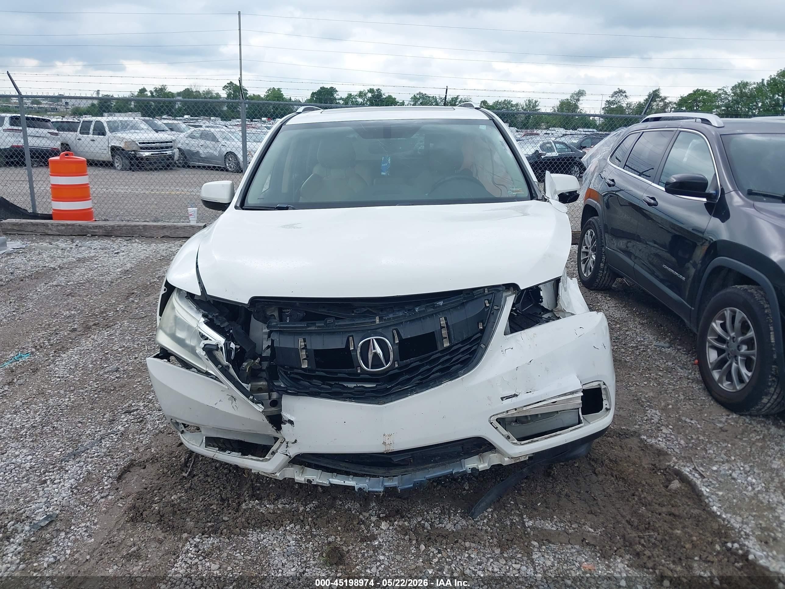 2014 Acura Mdx White vin: 5FRYD4H21EB023556
