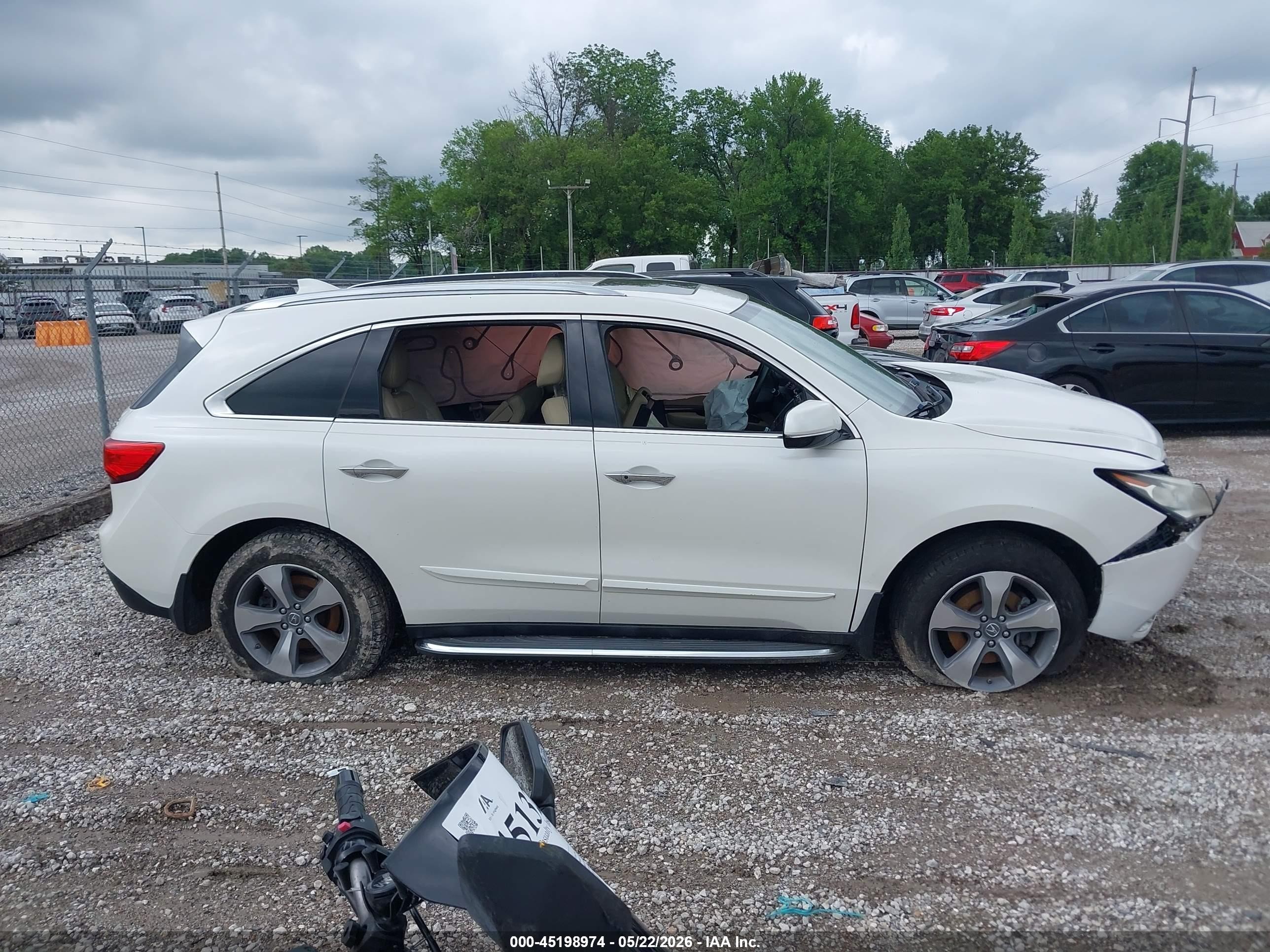 2014 Acura Mdx White vin: 5FRYD4H21EB023556