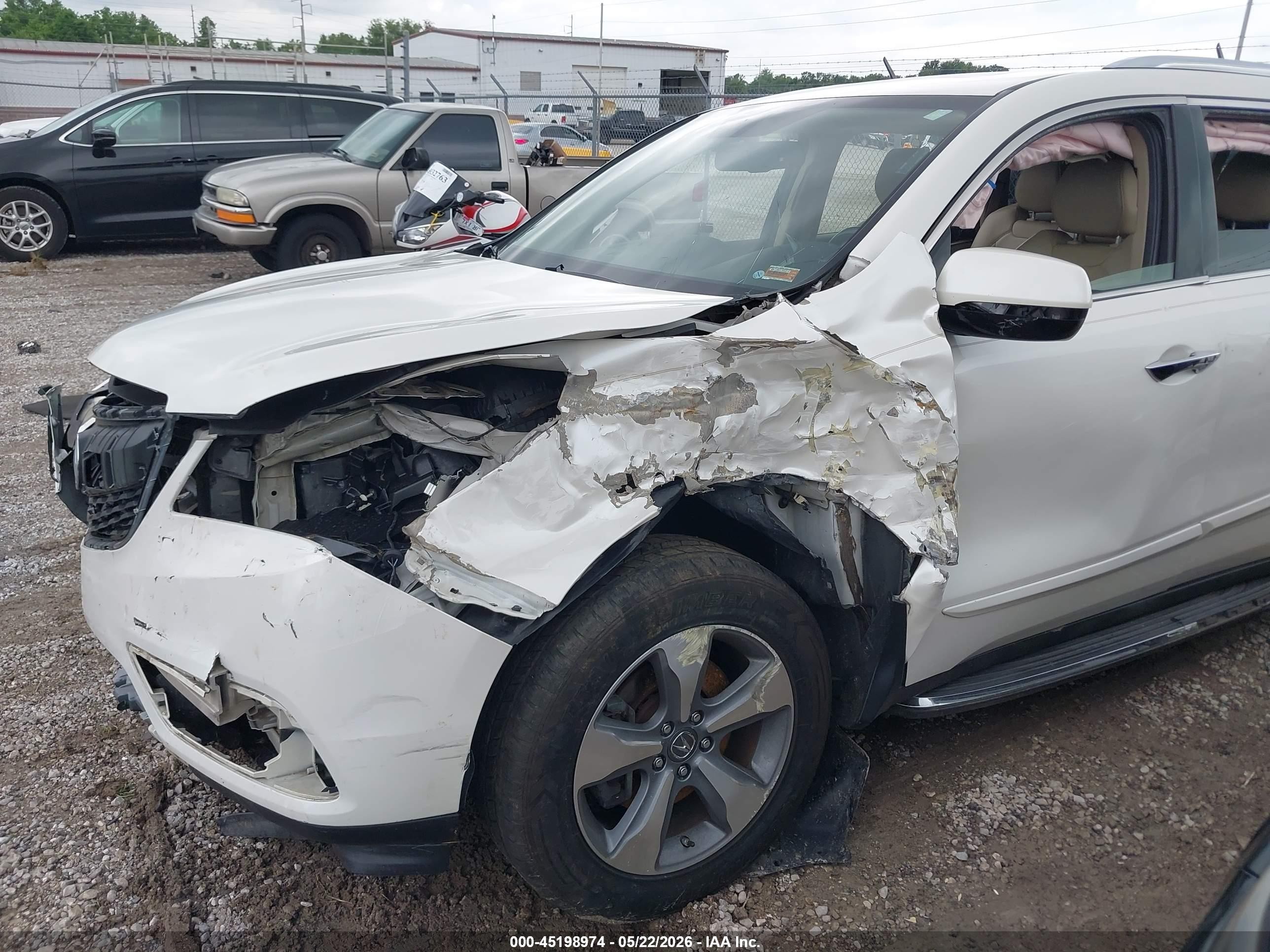 2014 Acura Mdx White vin: 5FRYD4H21EB023556