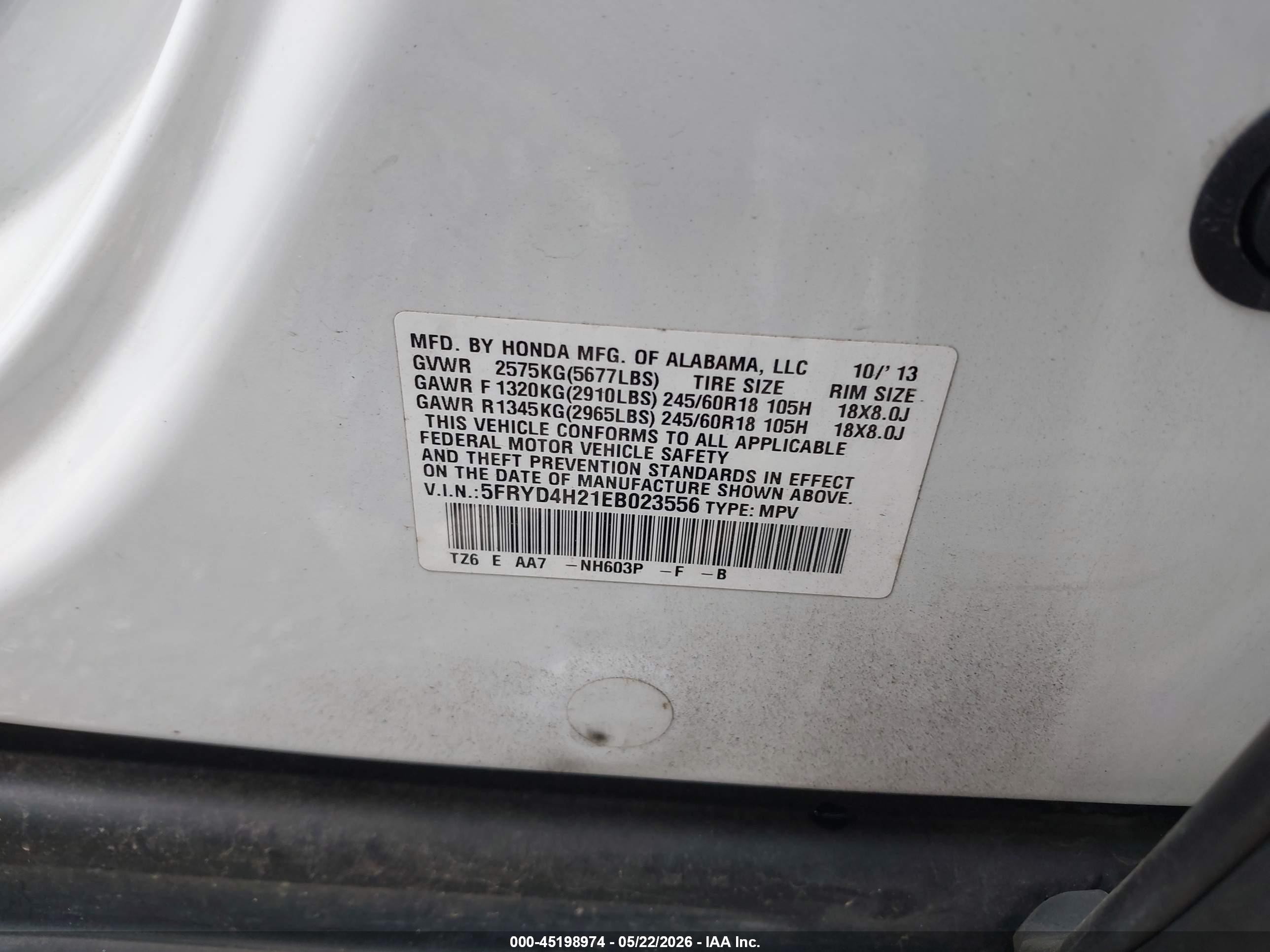 2014 Acura Mdx White vin: 5FRYD4H21EB023556