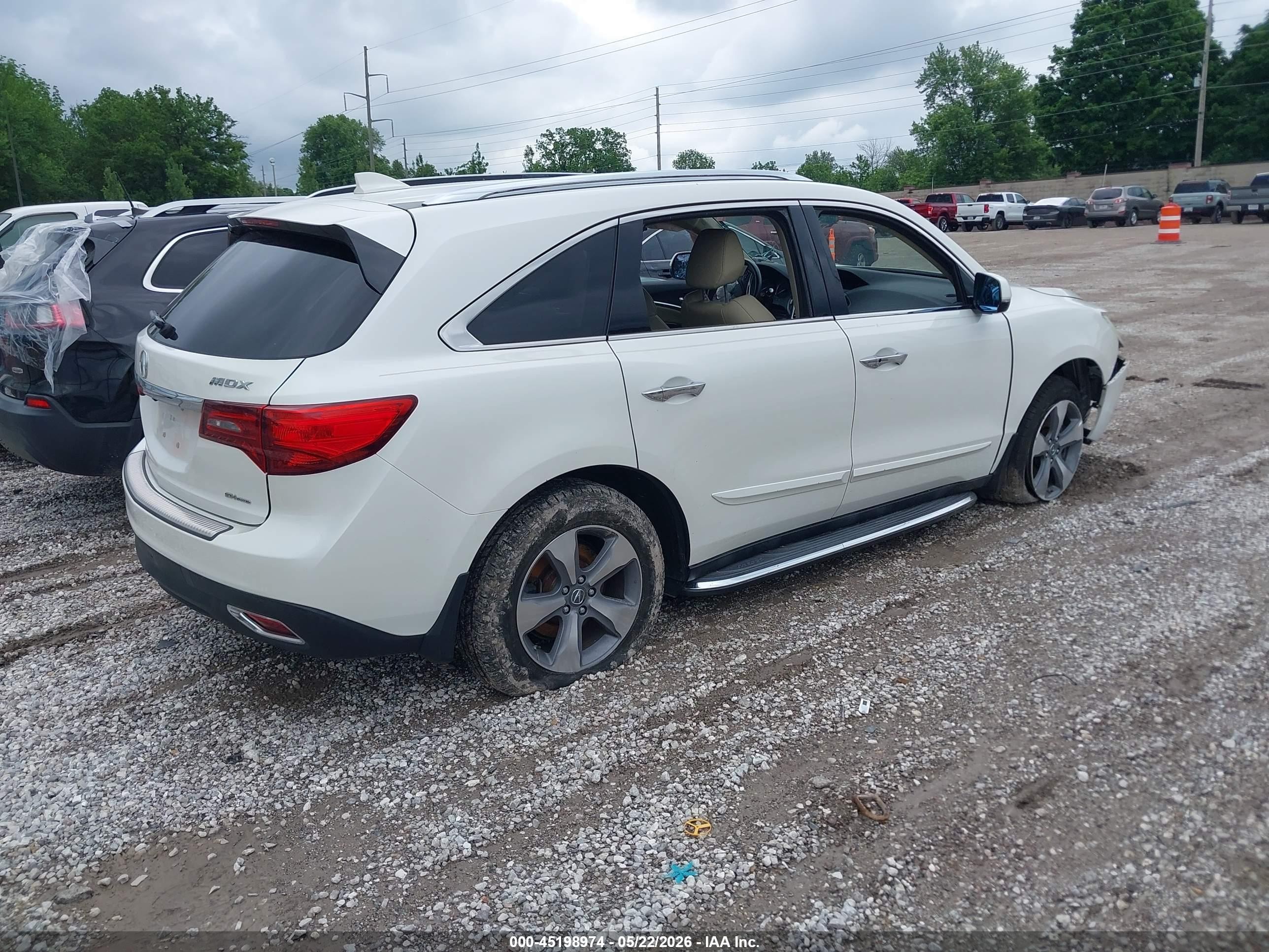 2014 Acura Mdx White vin: 5FRYD4H21EB023556