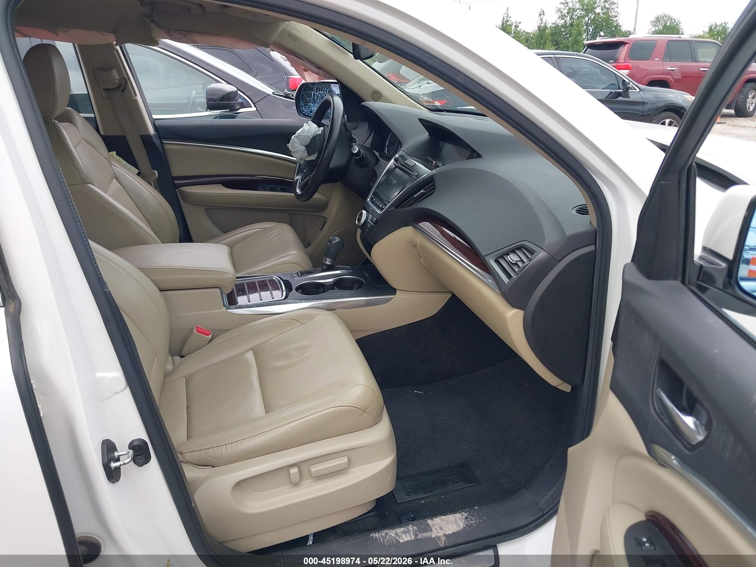 2014 Acura Mdx White vin: 5FRYD4H21EB023556