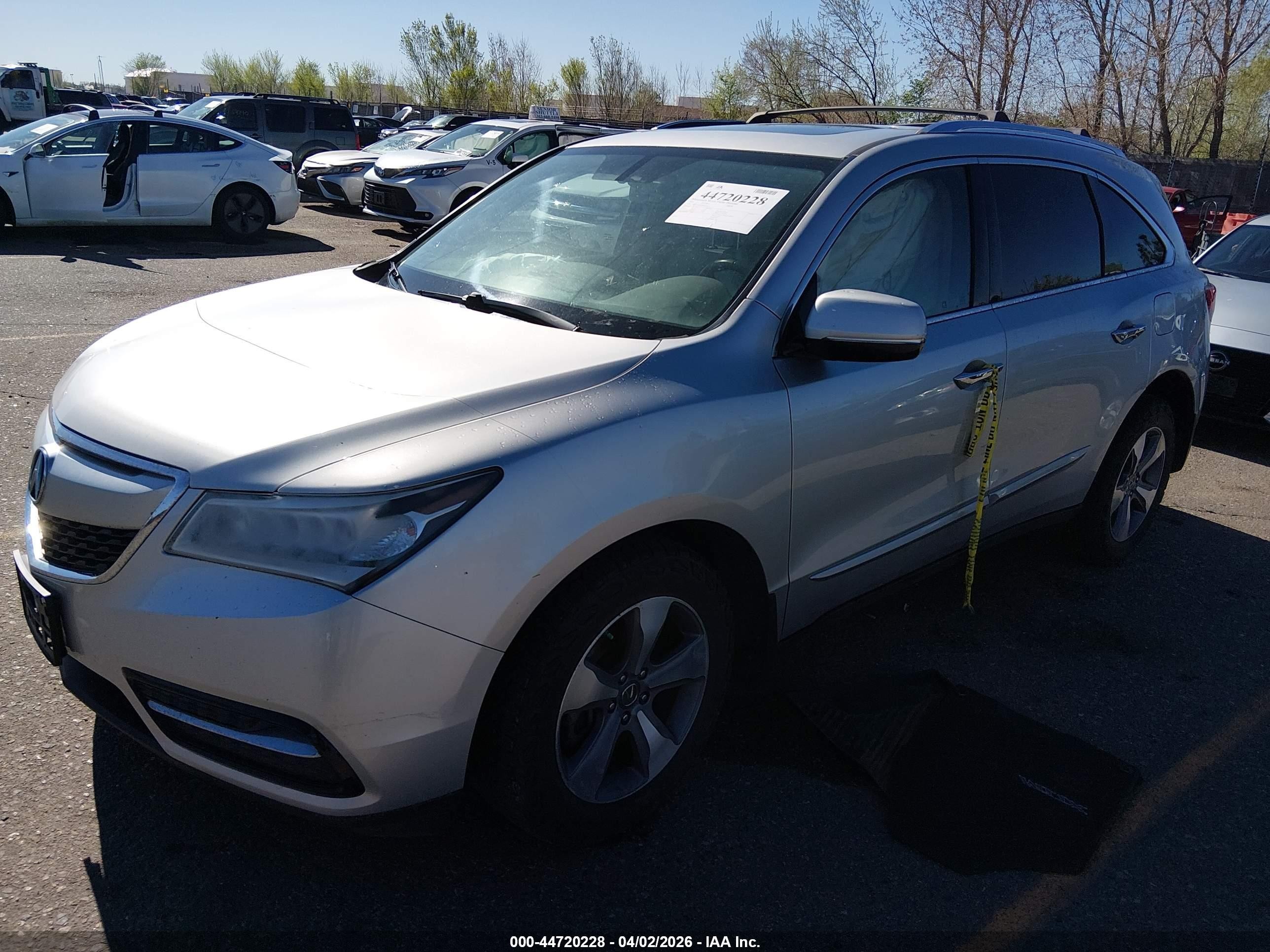 2015 Acura Mdx   Gray vin: 5FRYD4H21FB004362