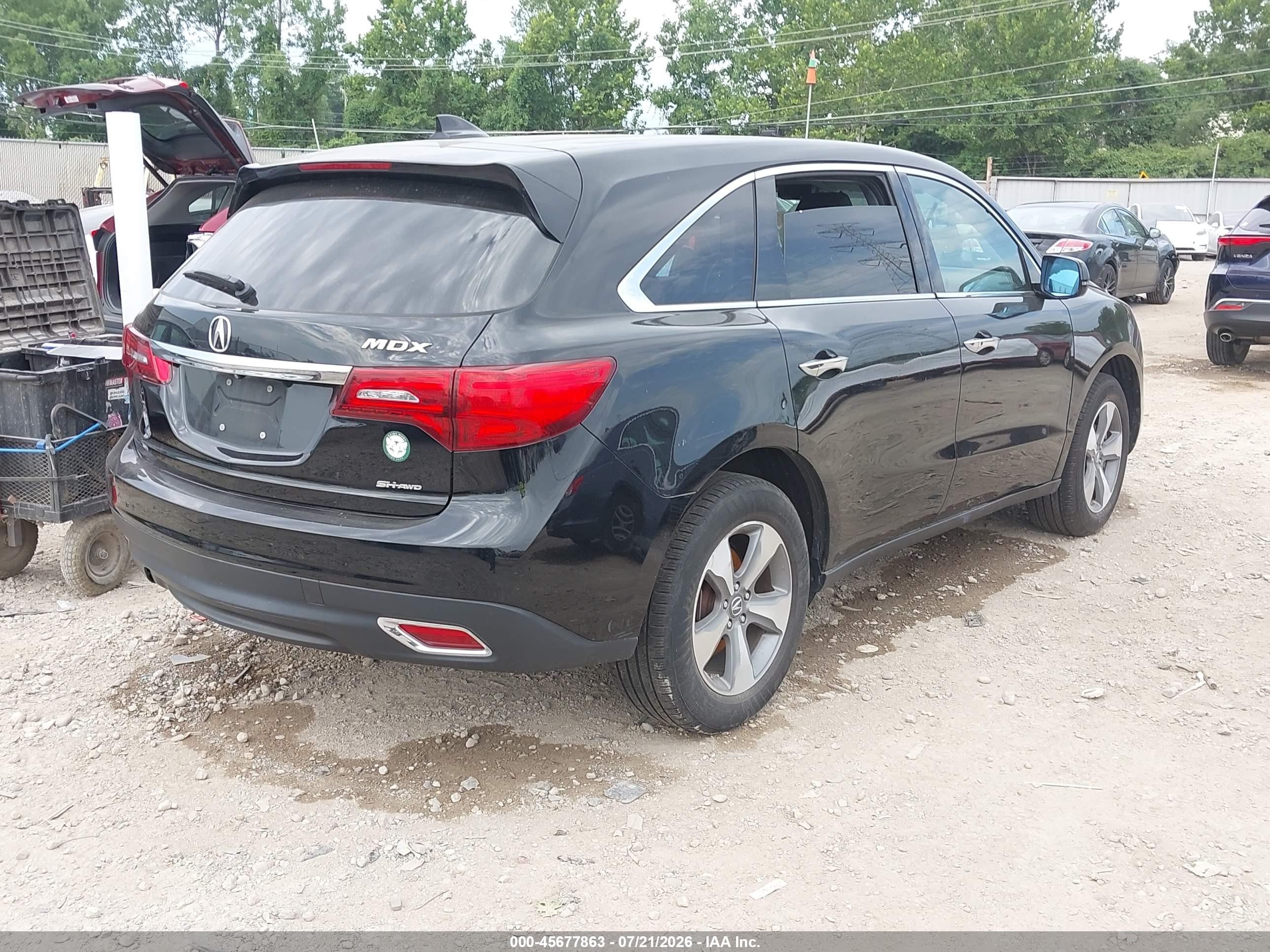2014 Acura Mdx   Black vin: 5FRYD4H22EB006393