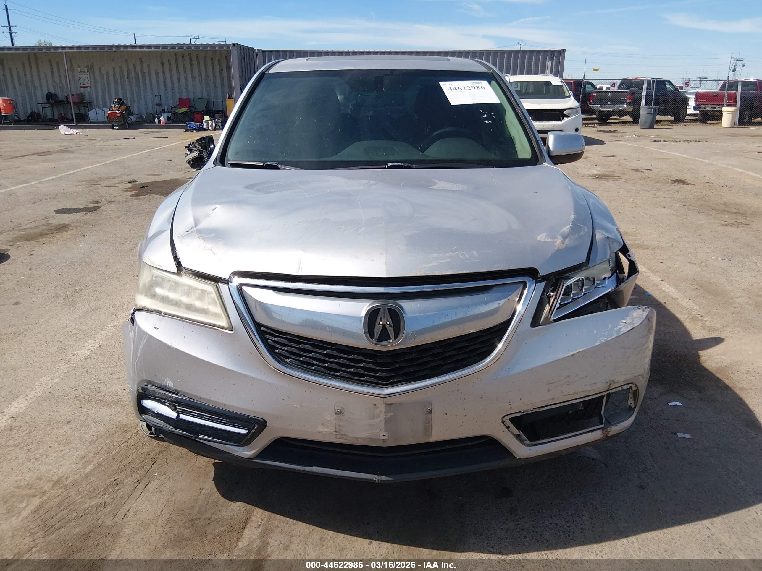 2015 Acura Mdx   Серебряный vin: 5FRYD4H23FB010888