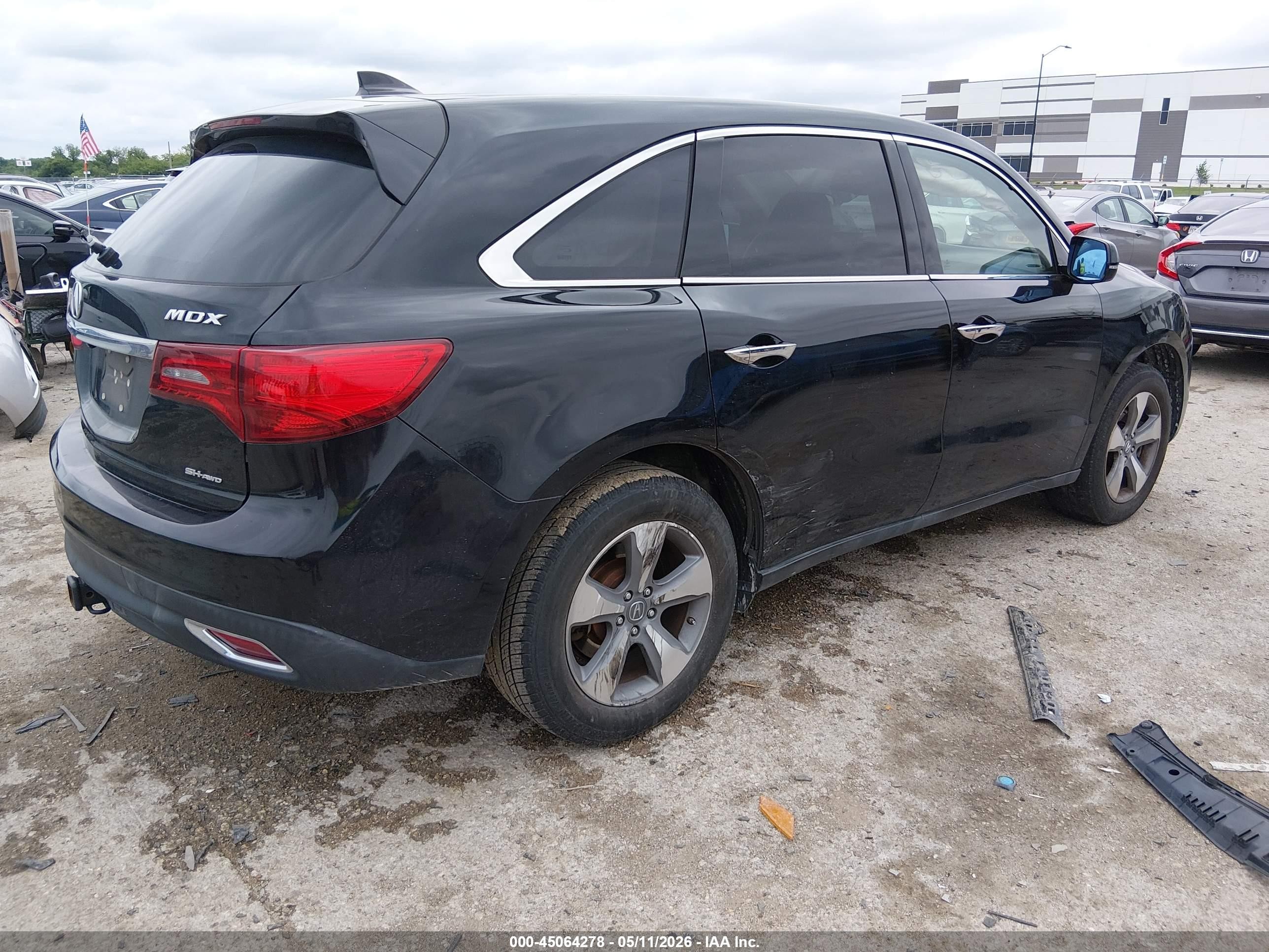 2015 Acura Mdx   Black vin: 5FRYD4H23FB019347