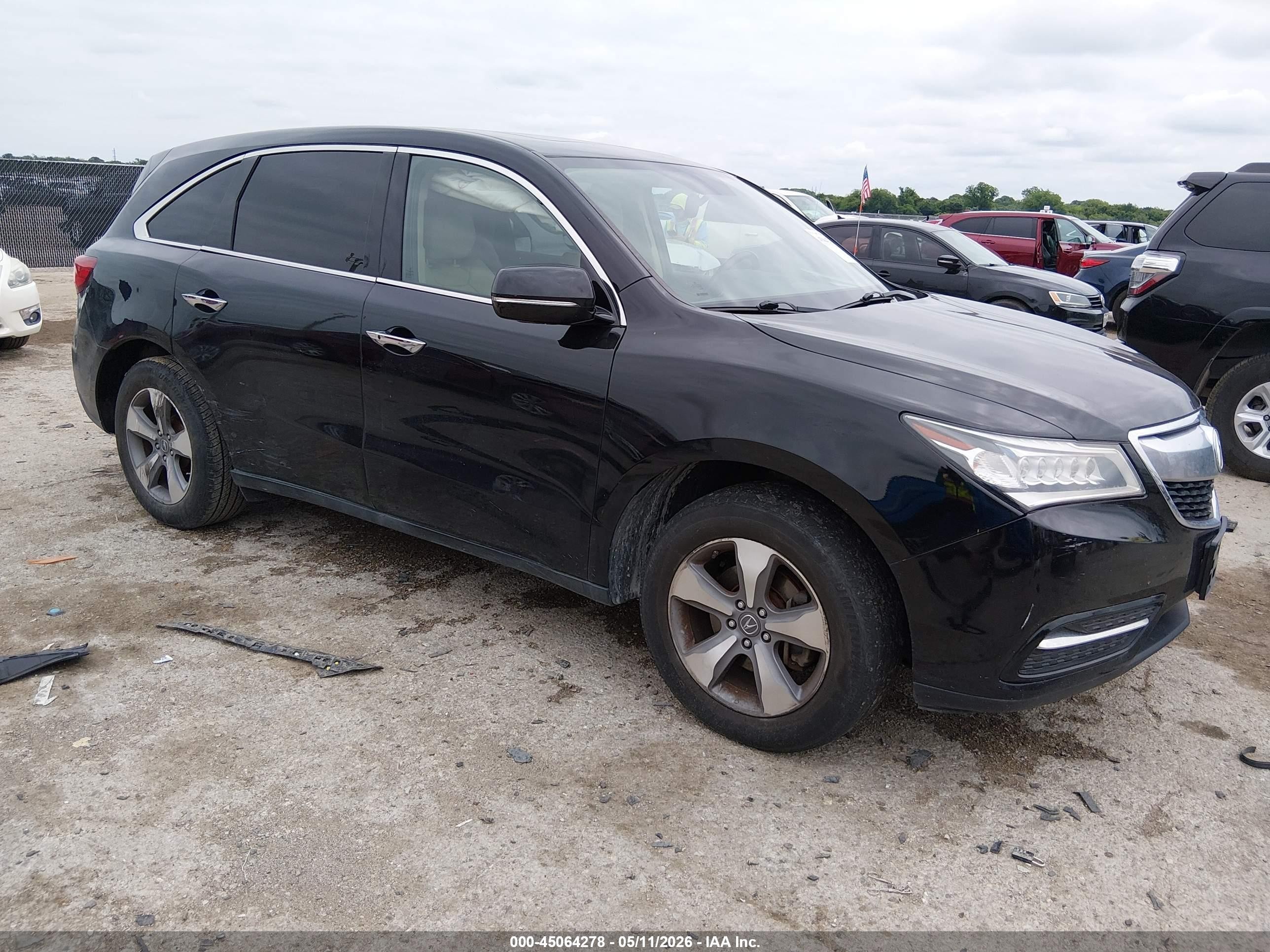 2015 Acura Mdx   Black vin: 5FRYD4H23FB019347