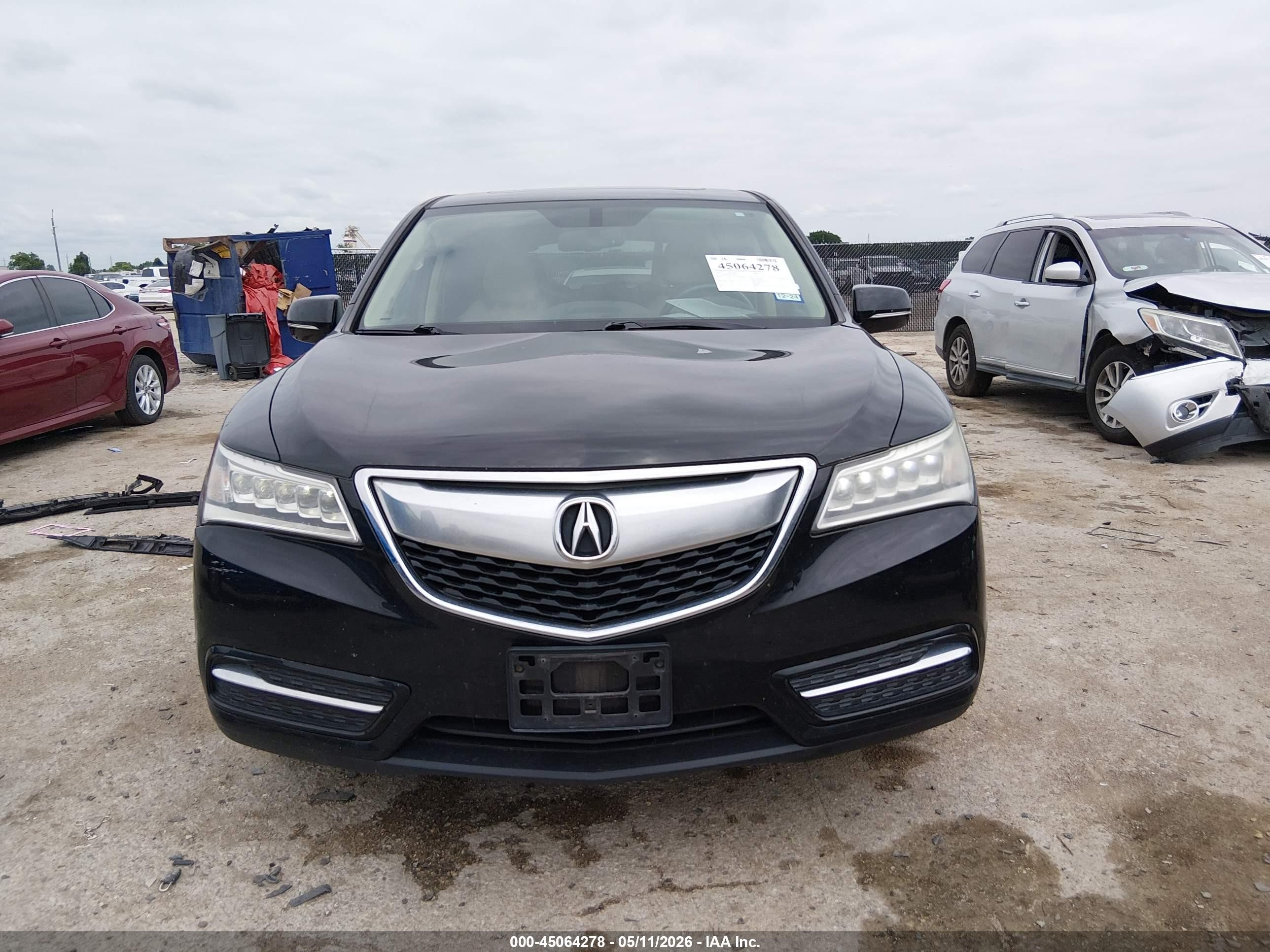 2015 Acura Mdx   Black vin: 5FRYD4H23FB019347