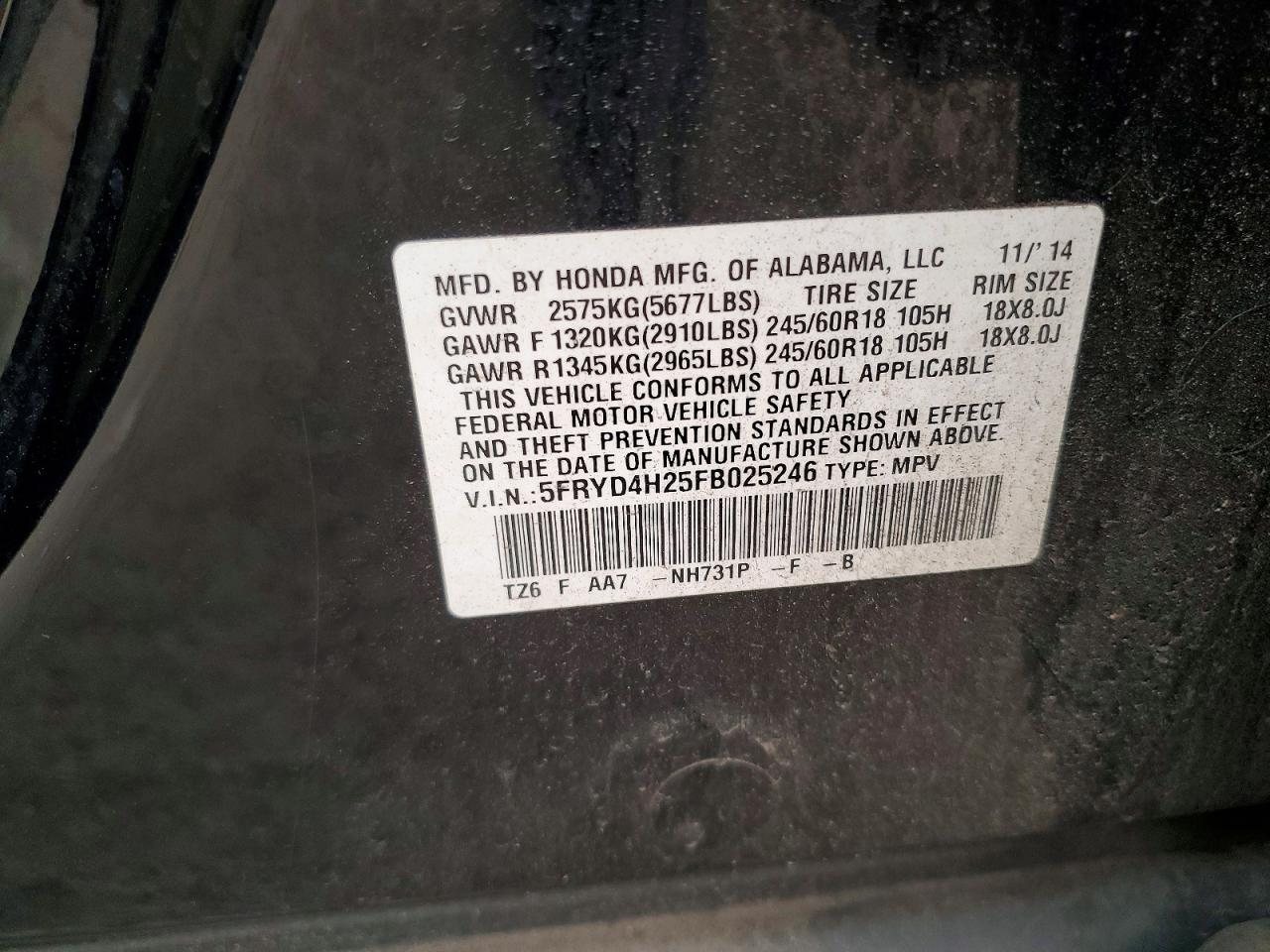 2015 Acura Mdx Black vin: 5FRYD4H25FB025246