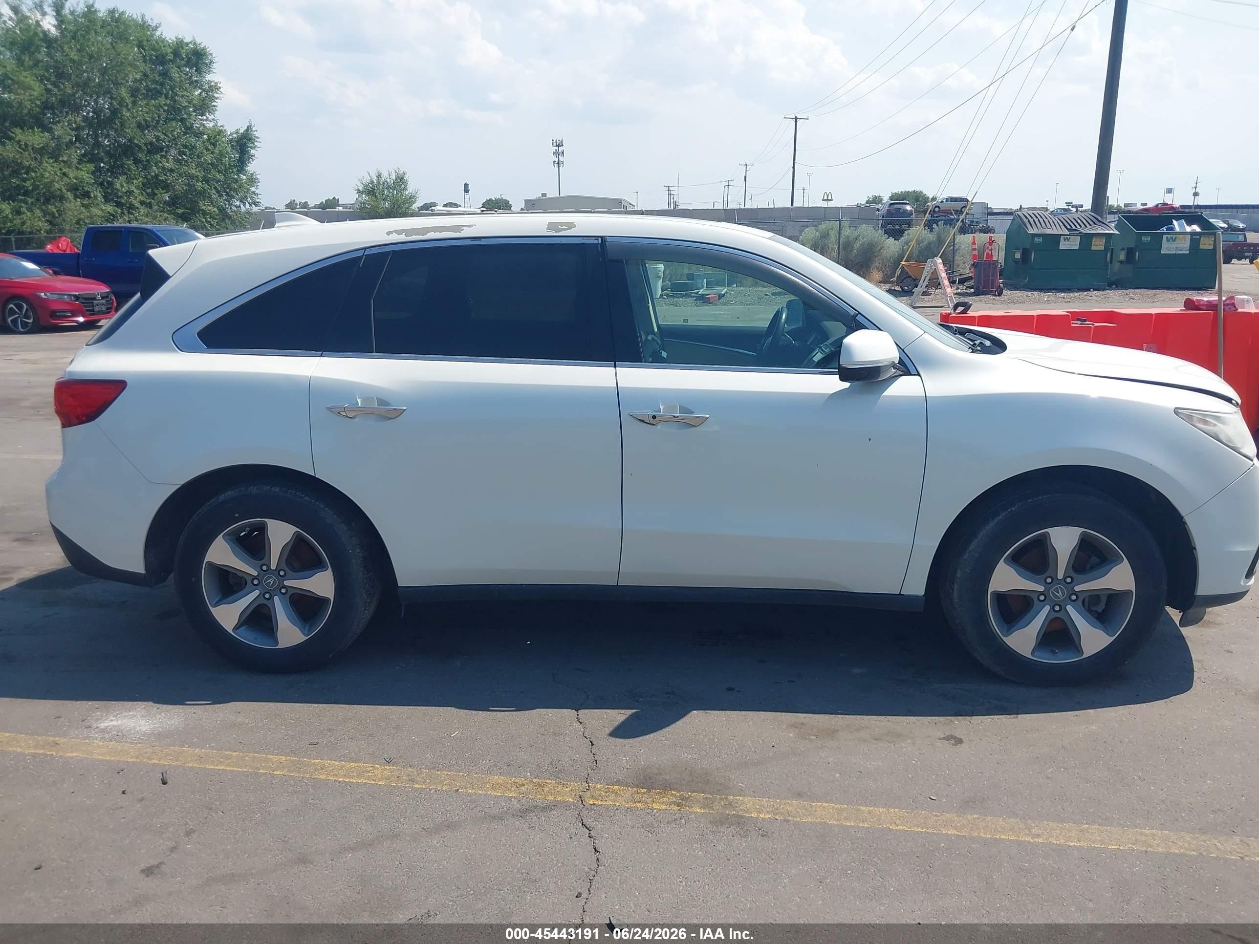 2015 Acura Mdx White vin: 5FRYD4H25FB030270