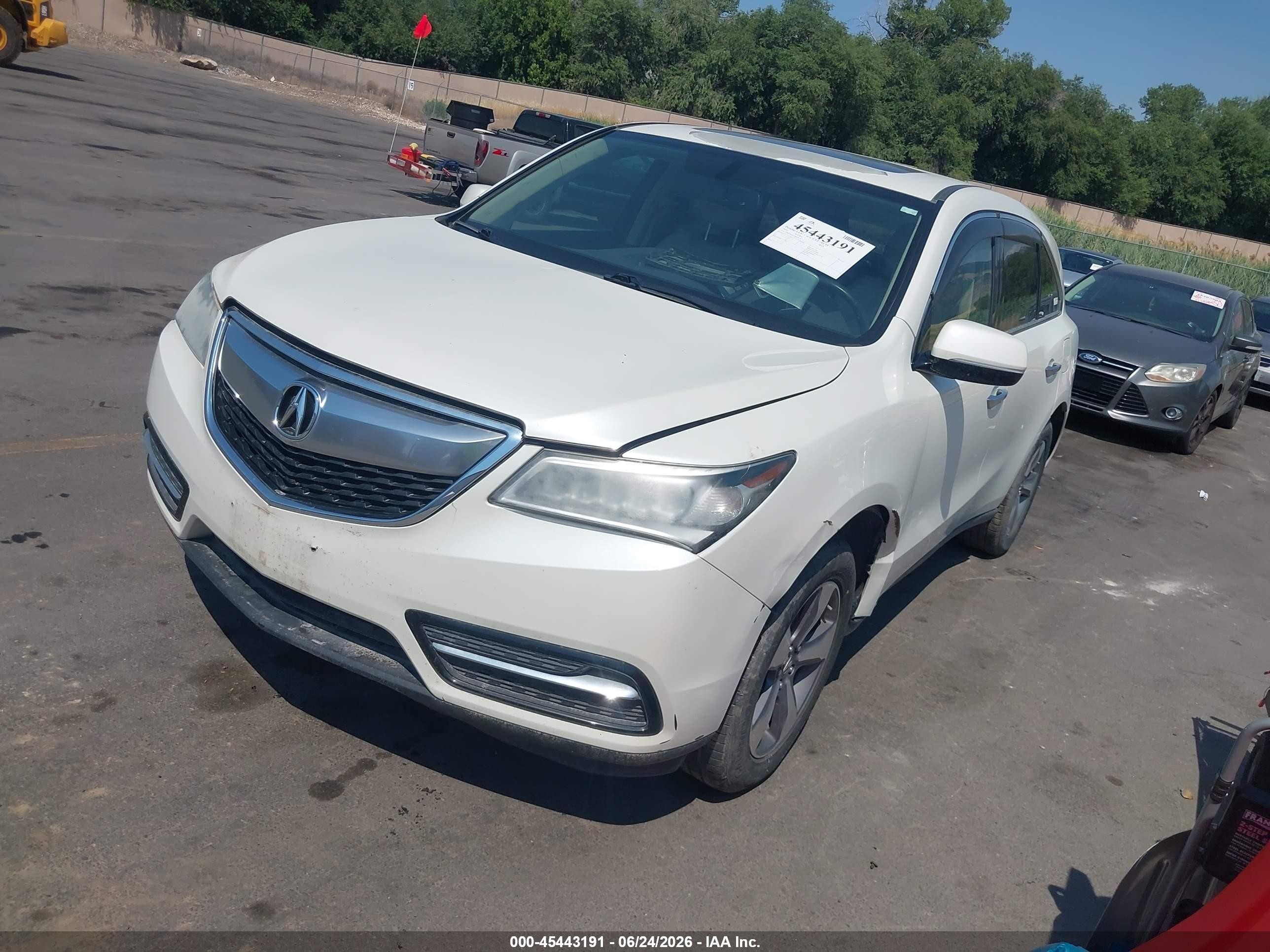 2015 Acura Mdx White vin: 5FRYD4H25FB030270