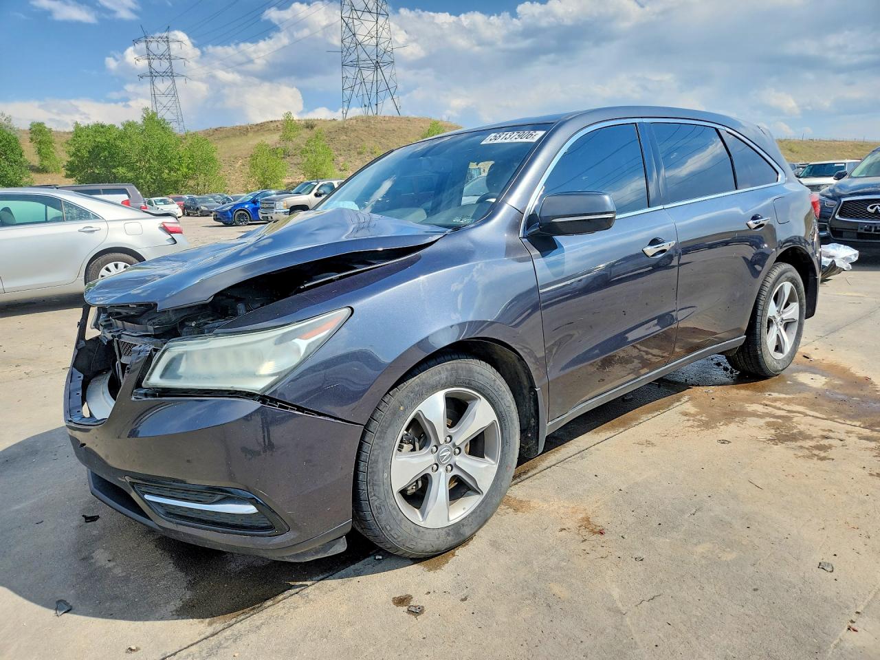 2014 Acura Mdx Charcoal vin: 5FRYD4H26EB012472